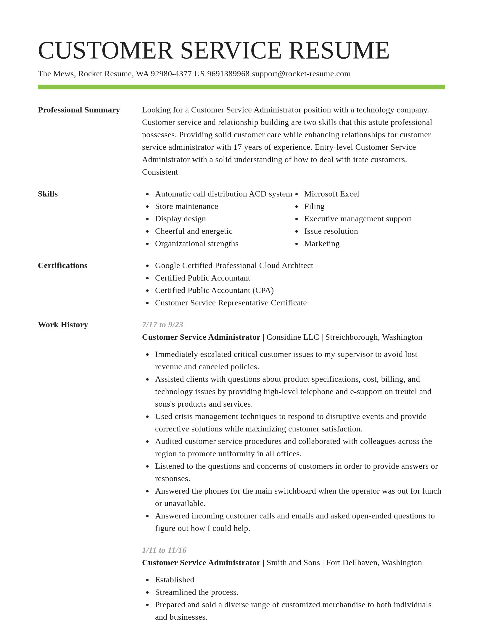 Smart resume template