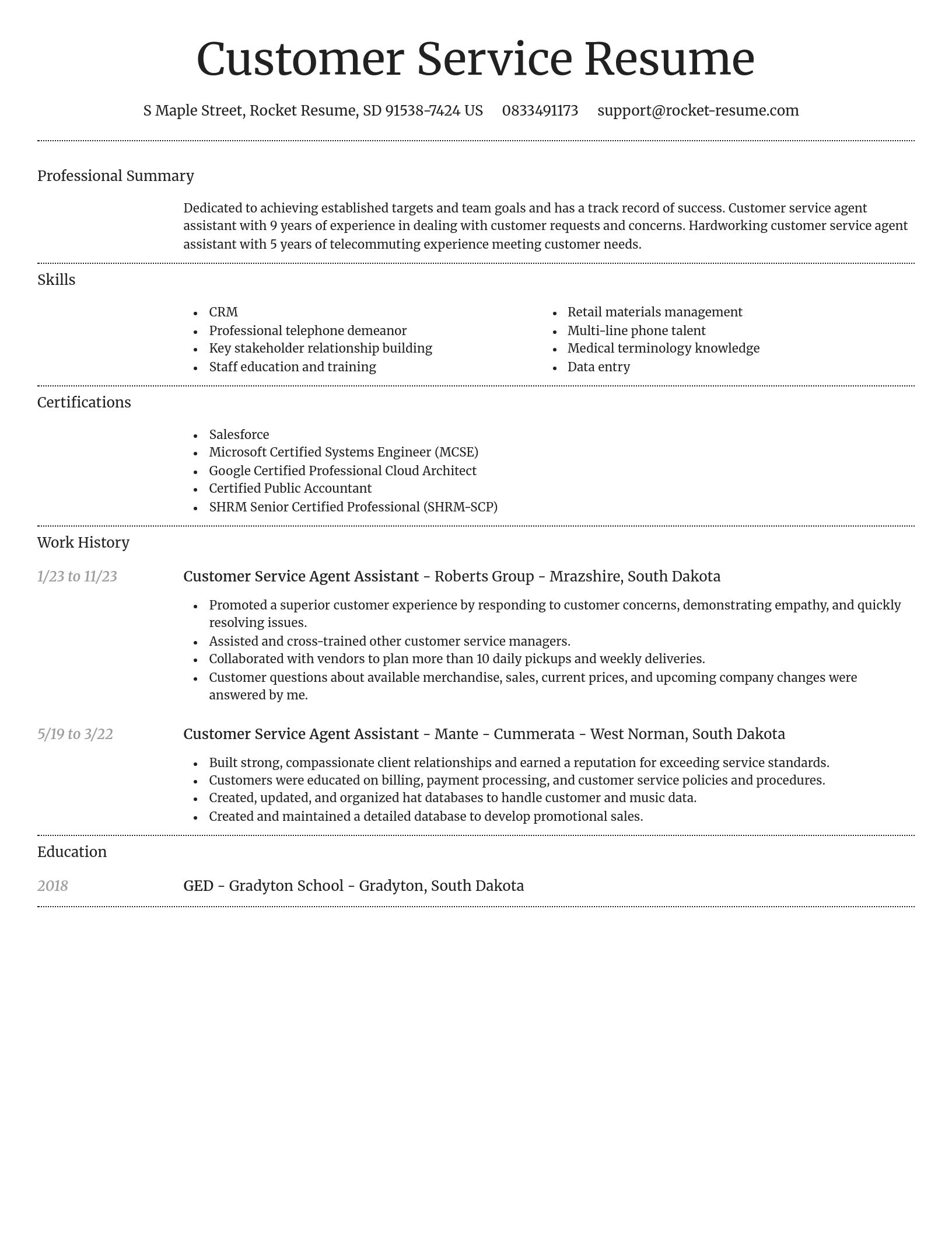 Dignified resume template