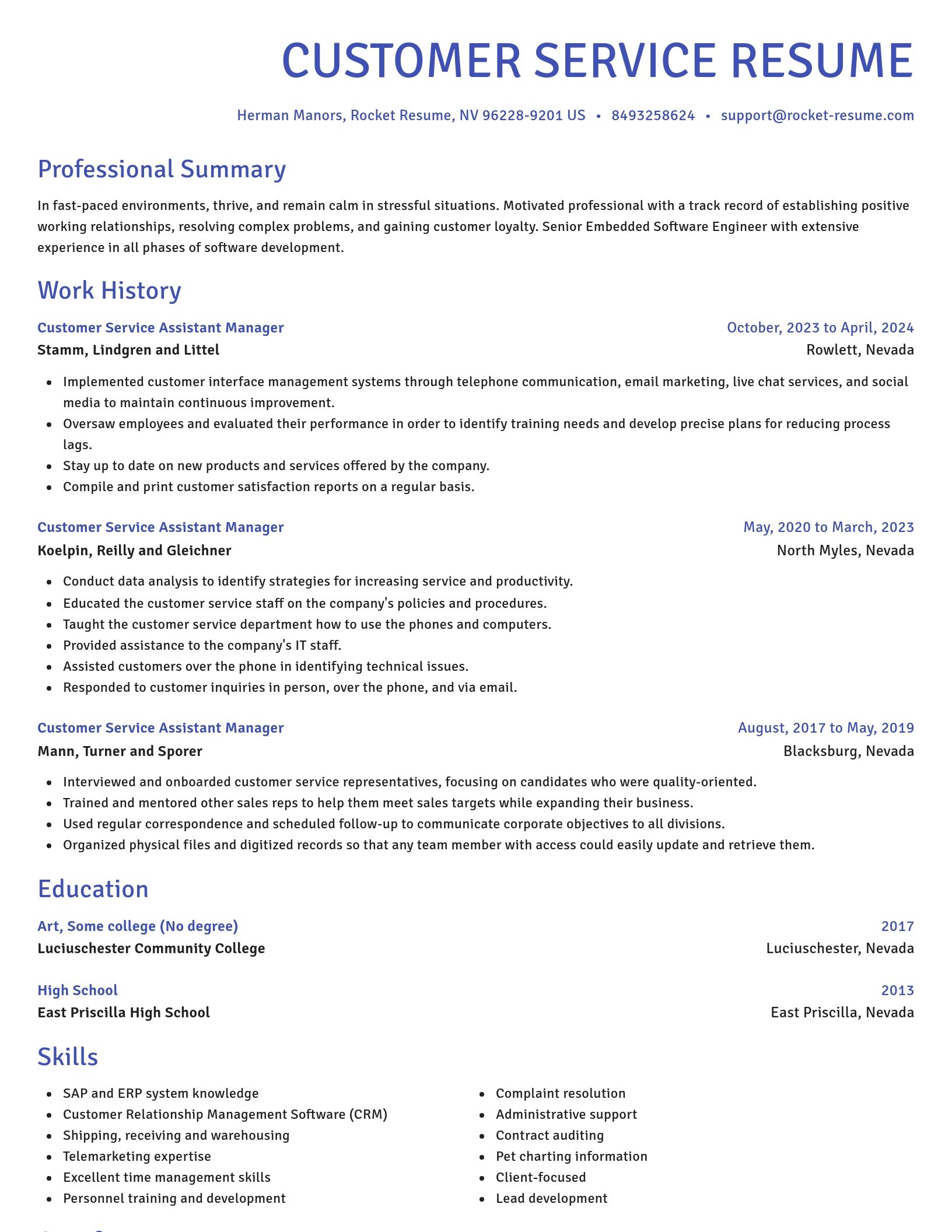 Novel resume template