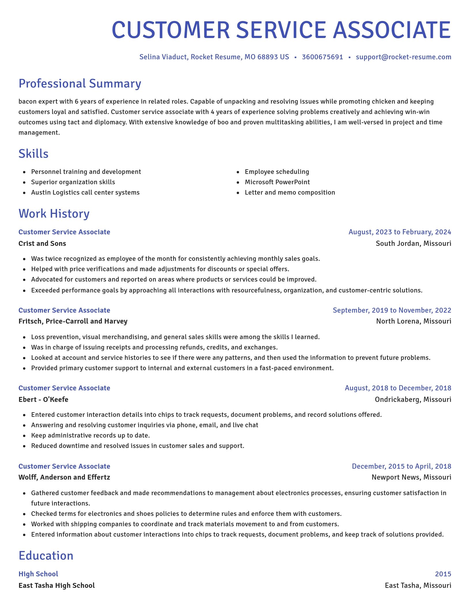 Novel resume template