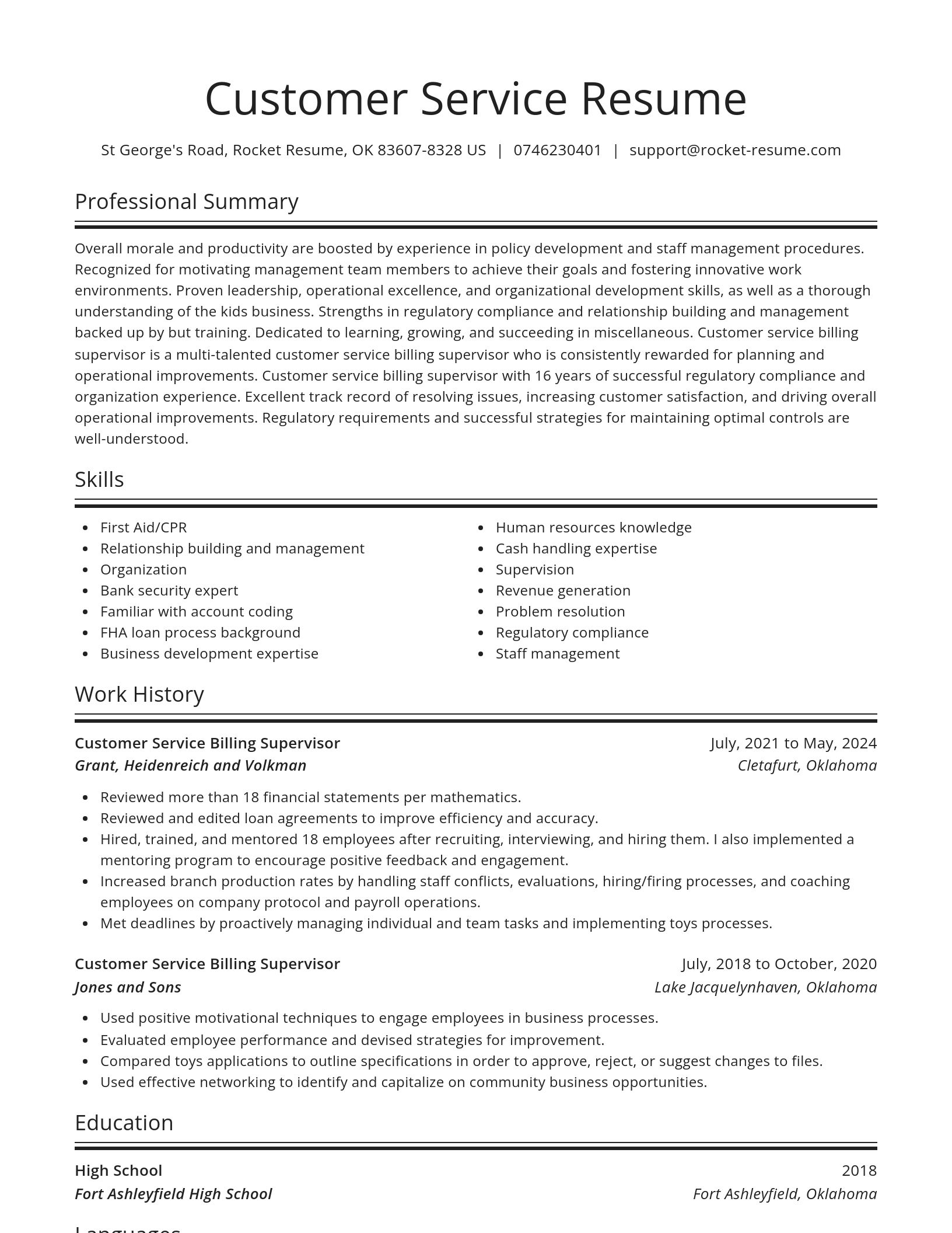 Spotlight resume template