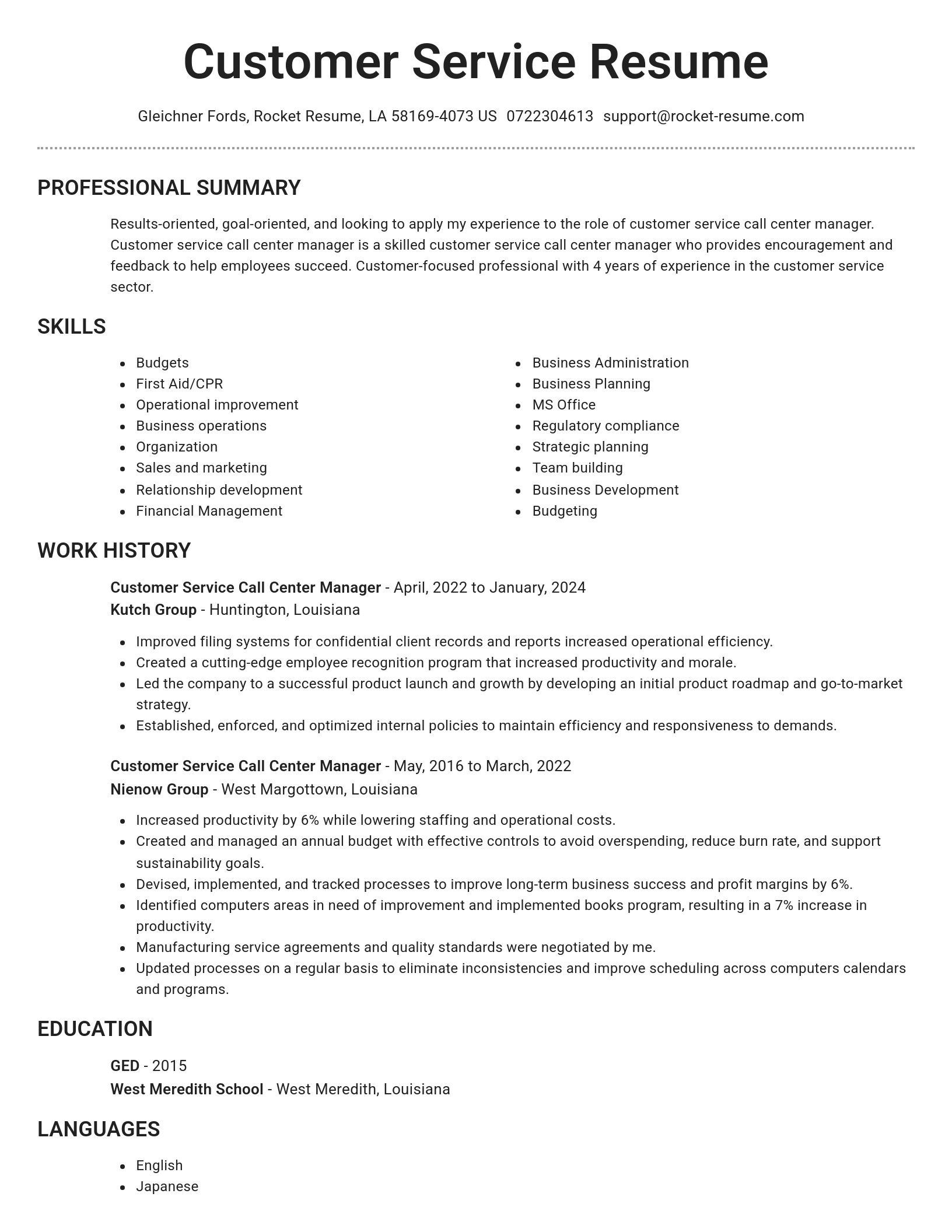 Brilliant resume template