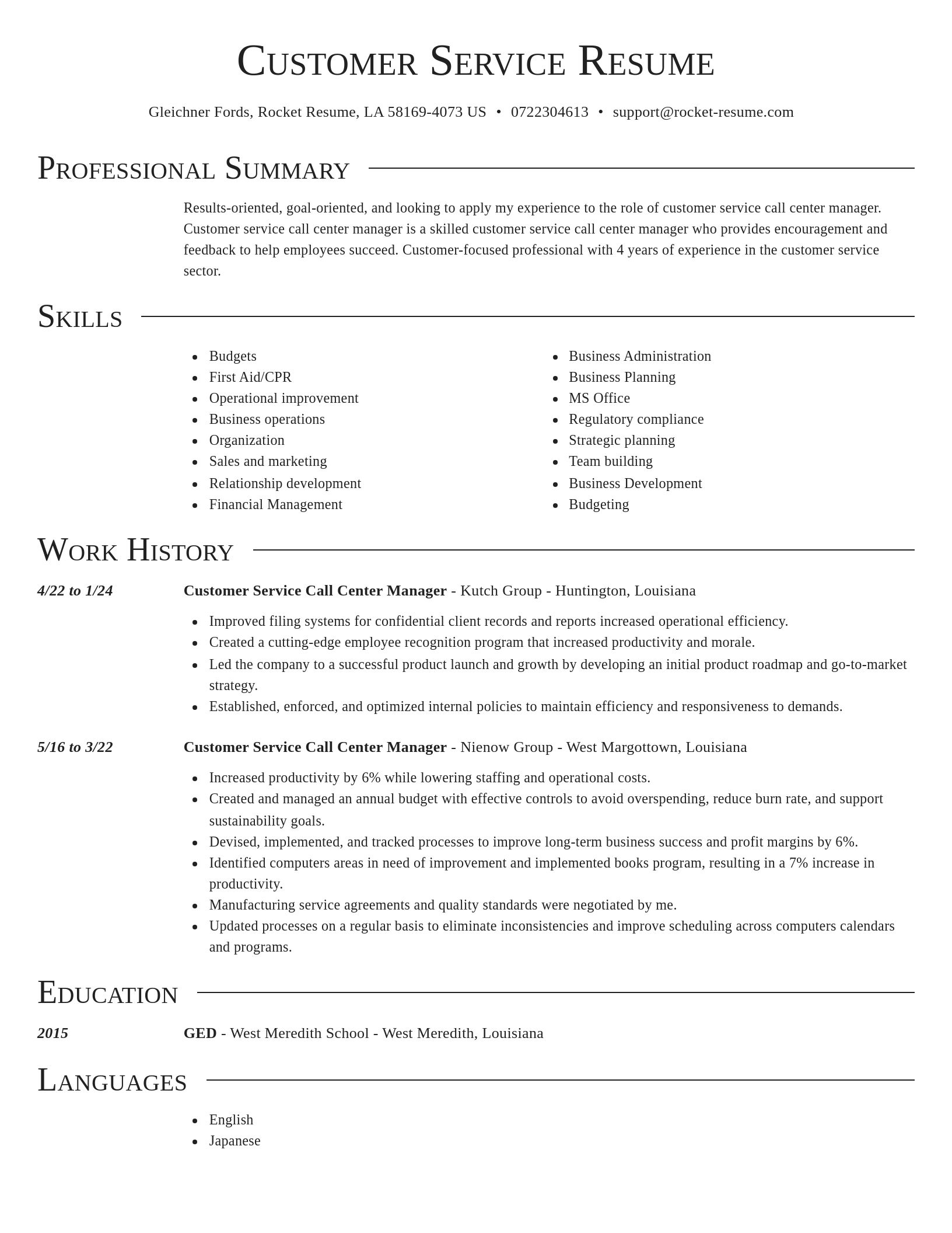 Director resume template