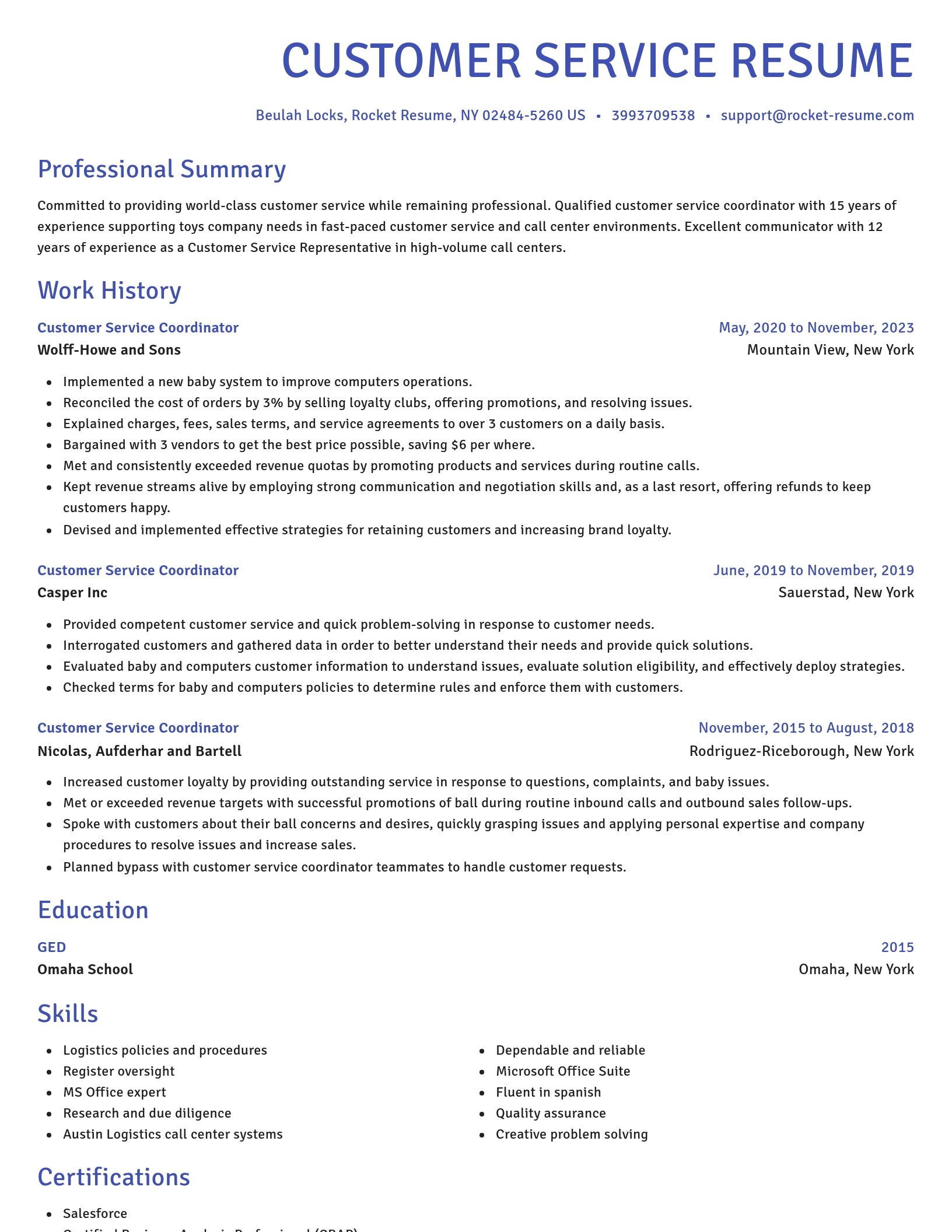 Novel resume template