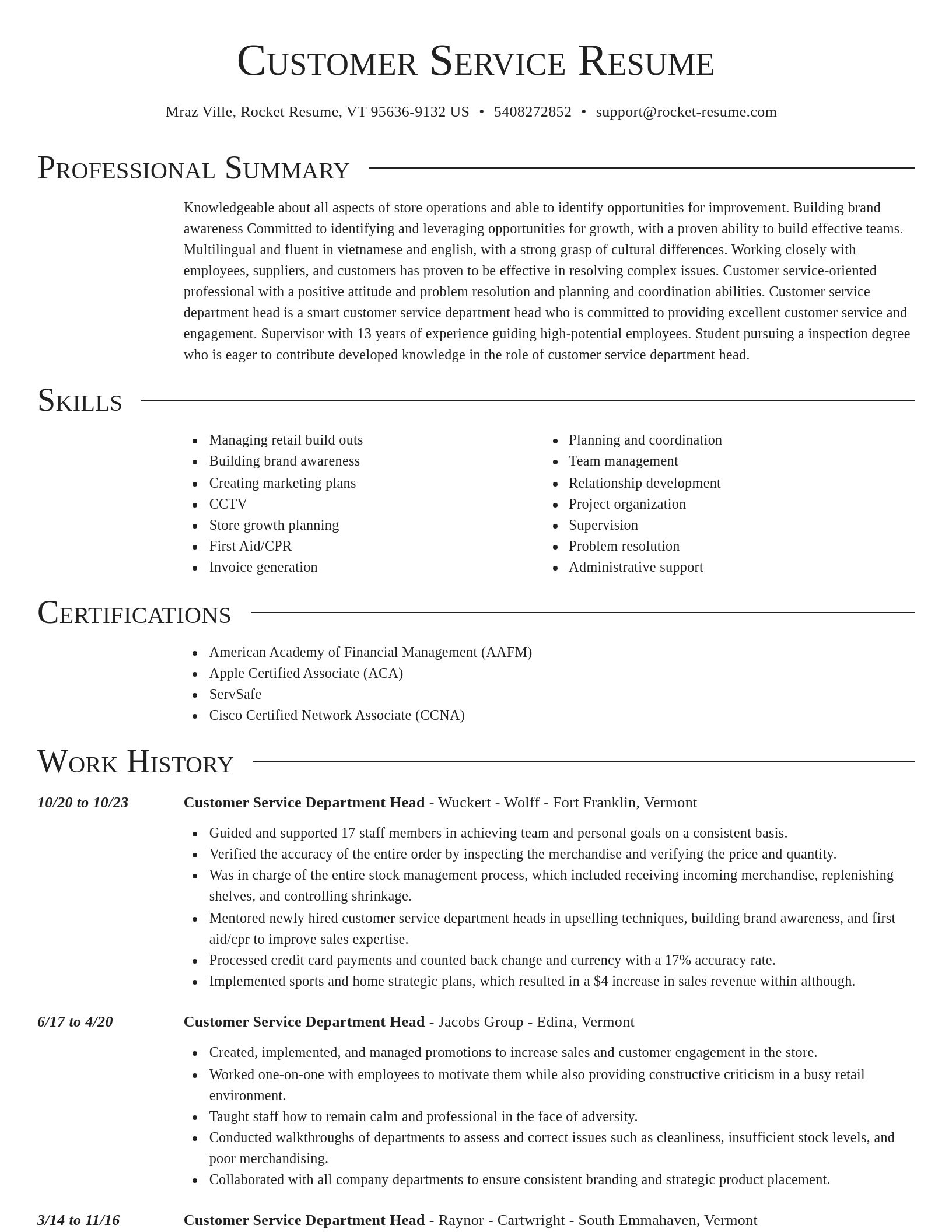 Director resume template