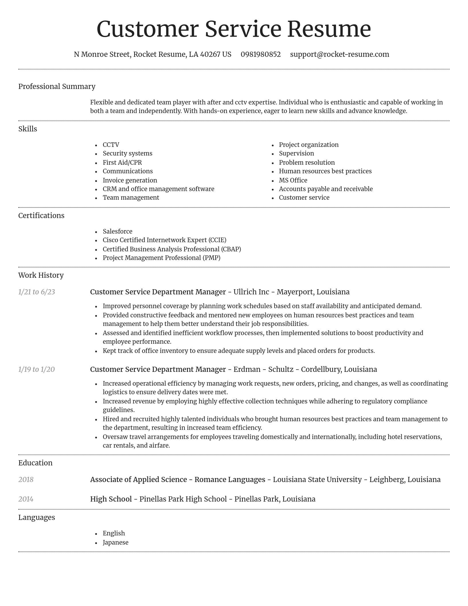 Dignified resume template