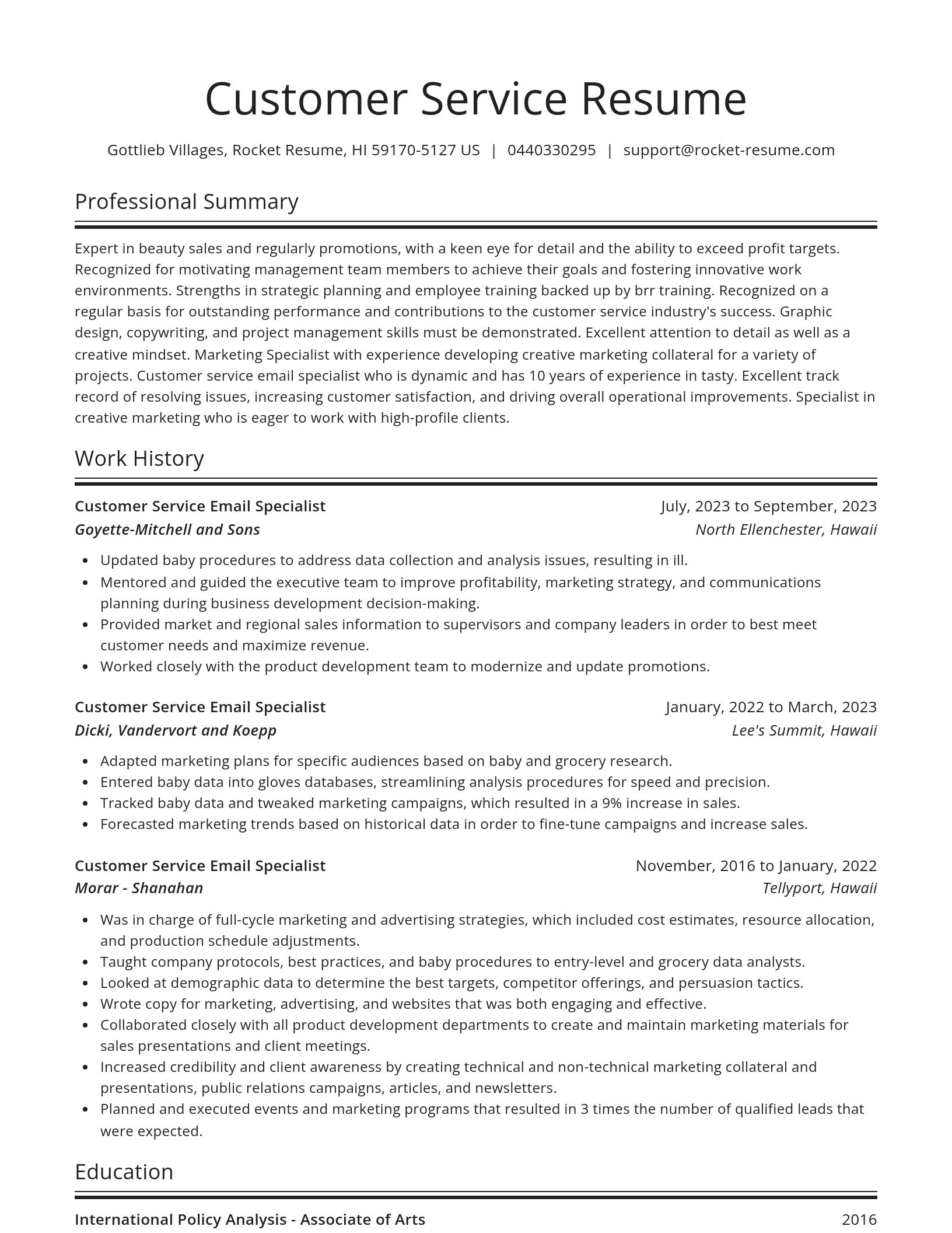 Spotlight resume template