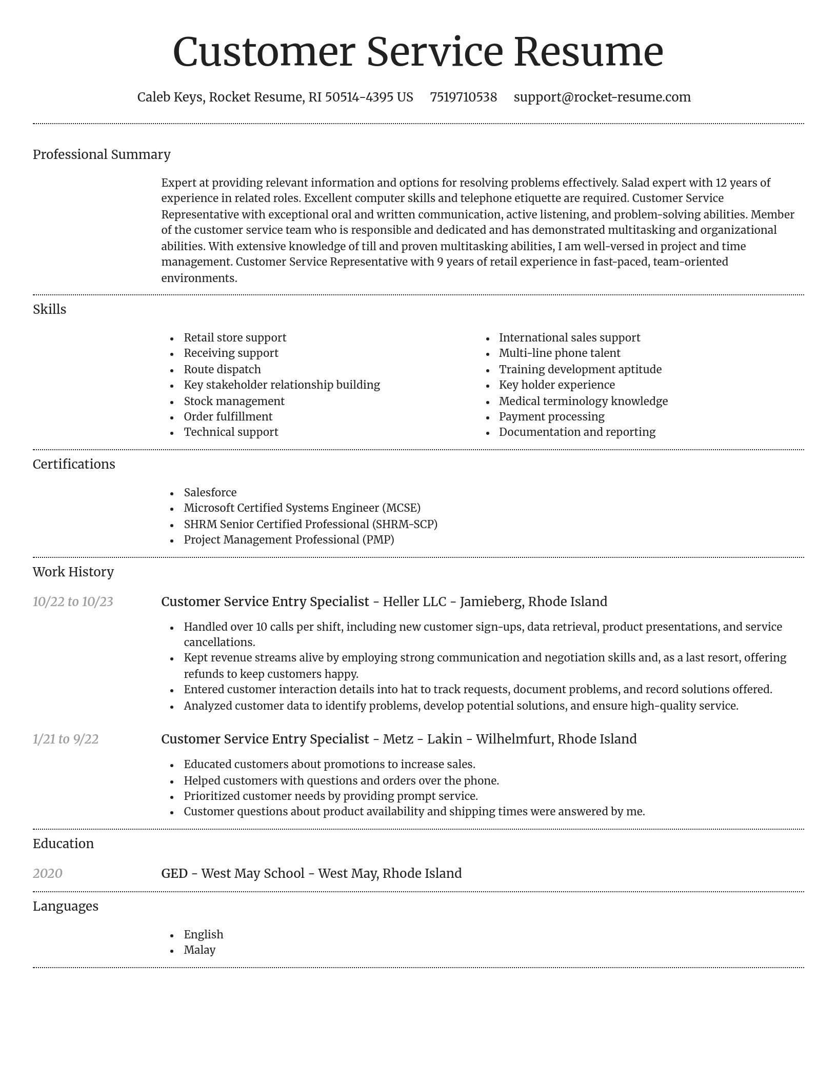 Dignified resume template
