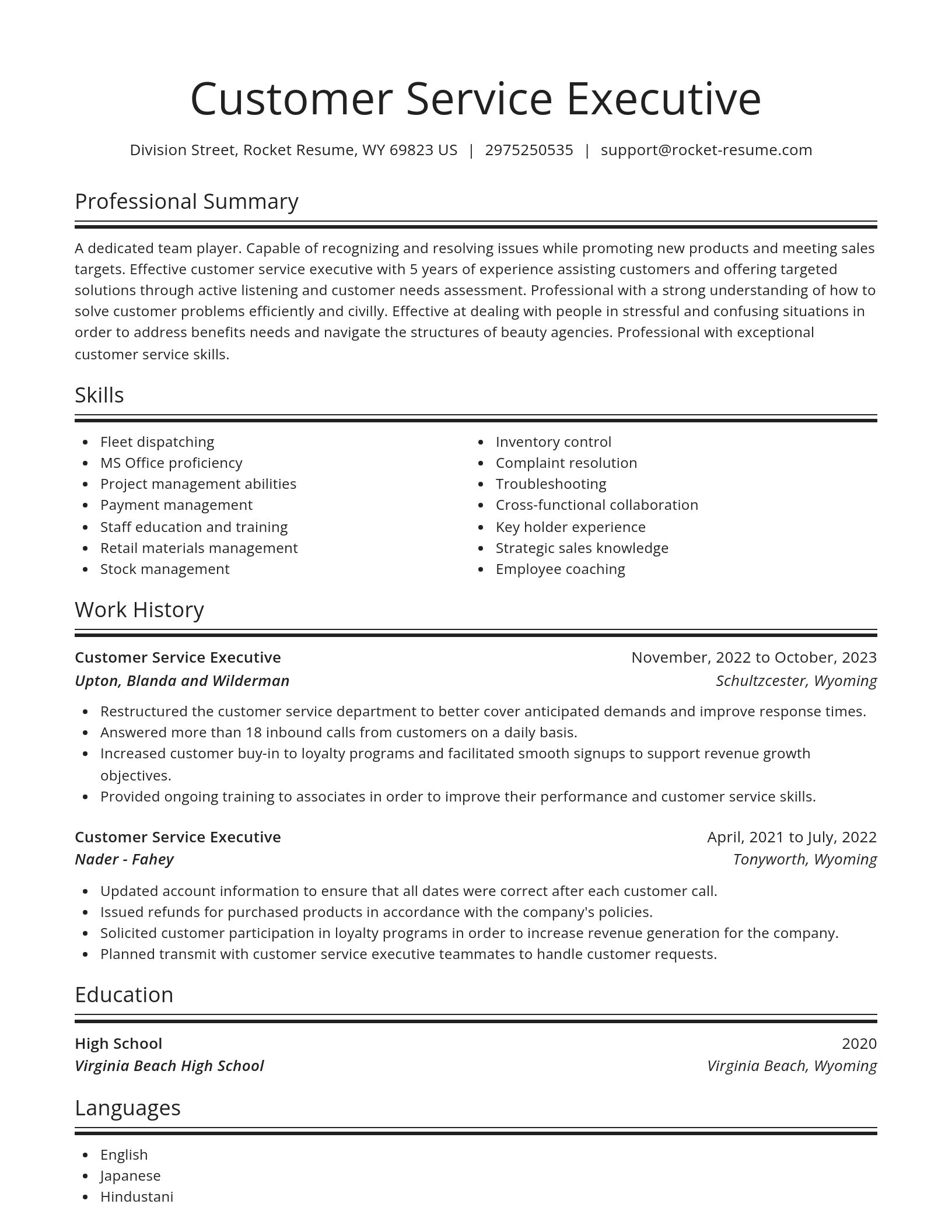Spotlight resume template