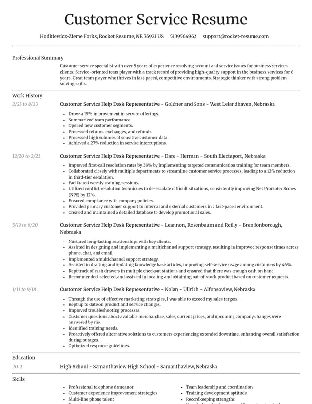 Dignified resume template