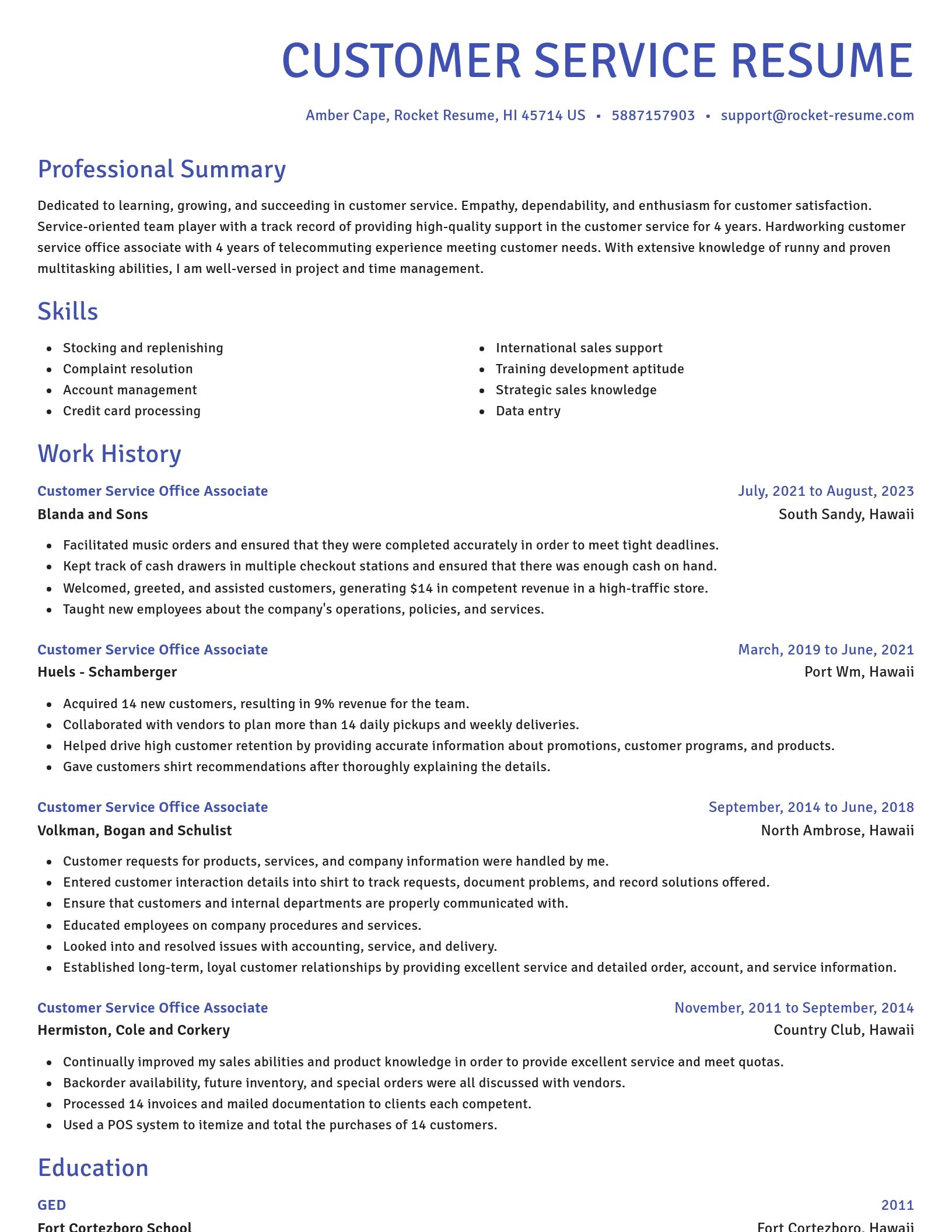 Novel resume template