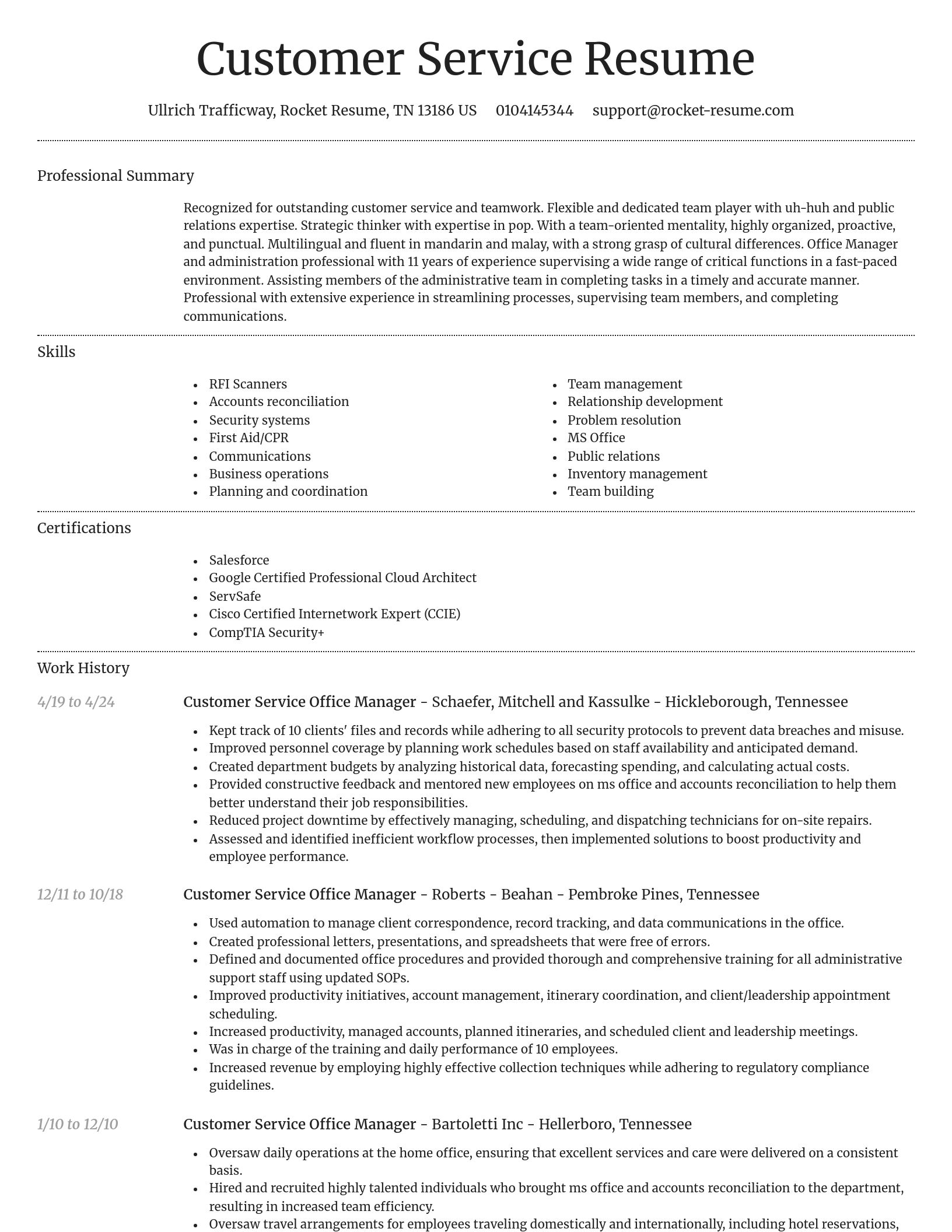 Dignified resume template