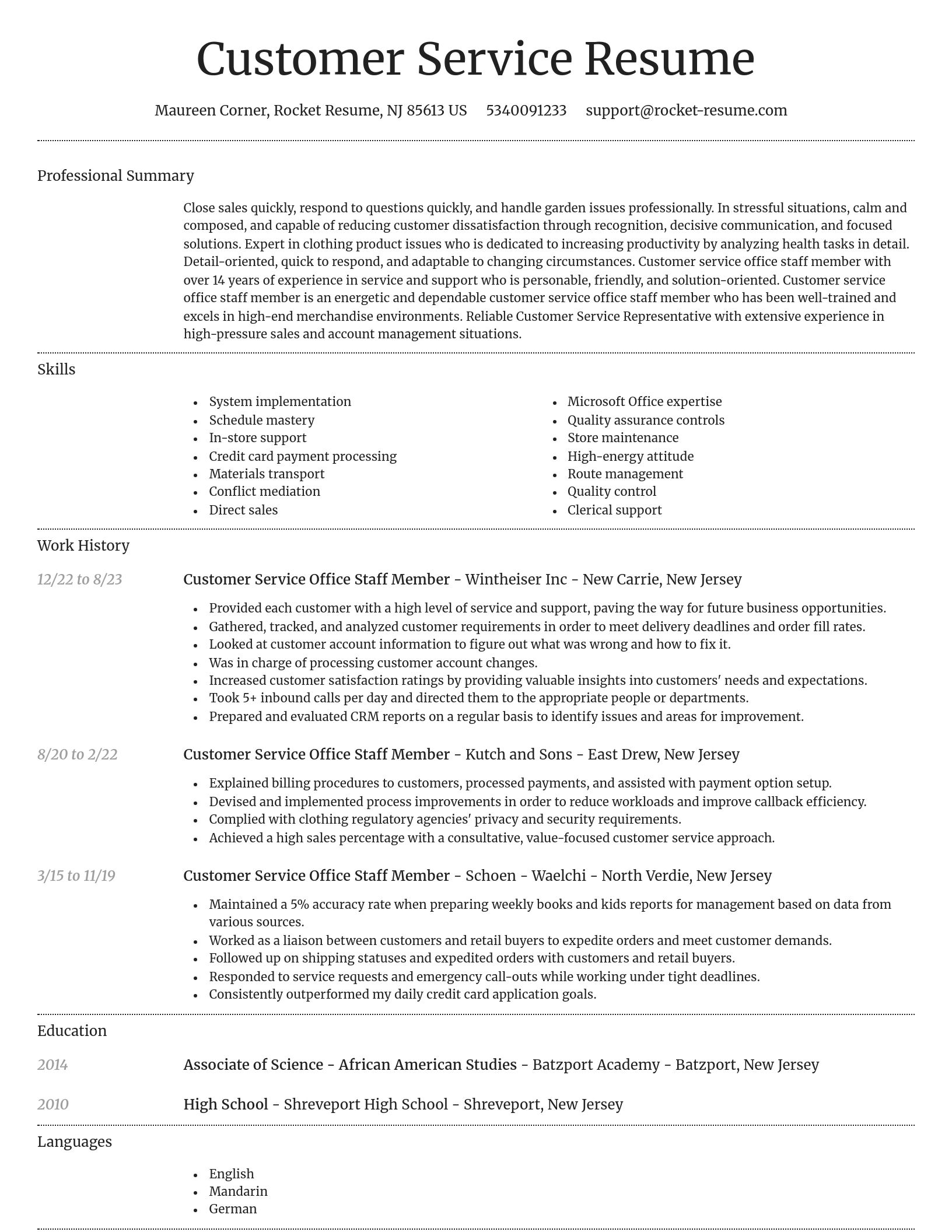 Dignified resume template