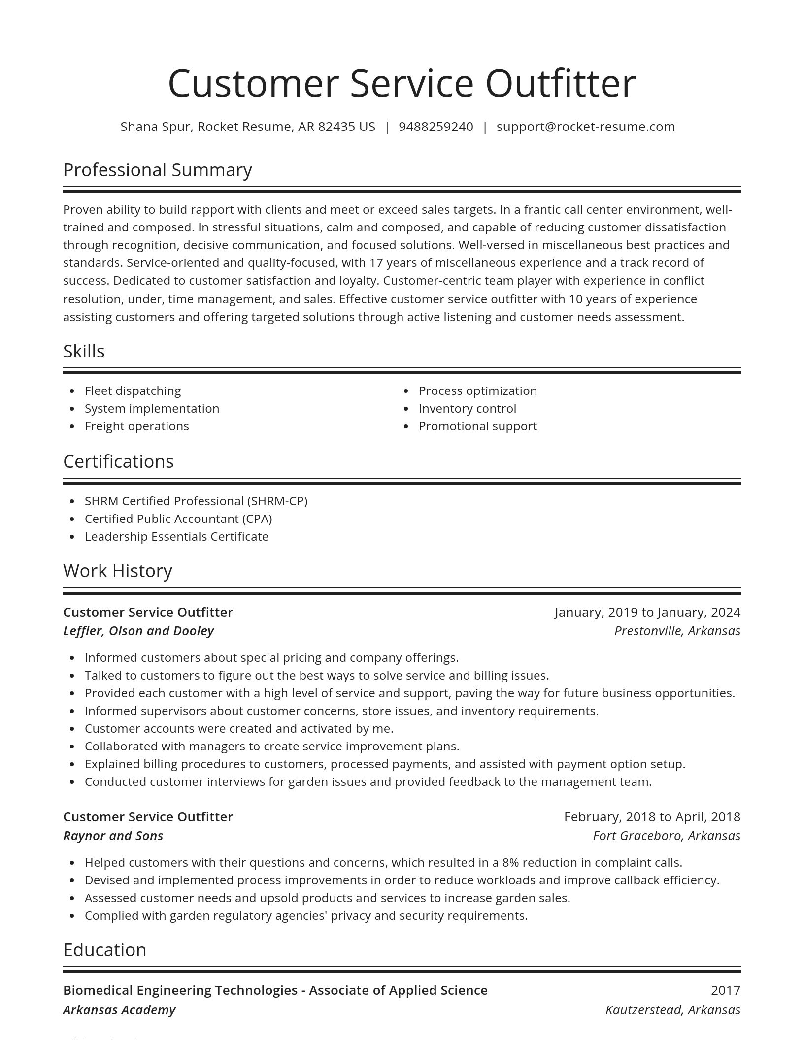 Spotlight resume template