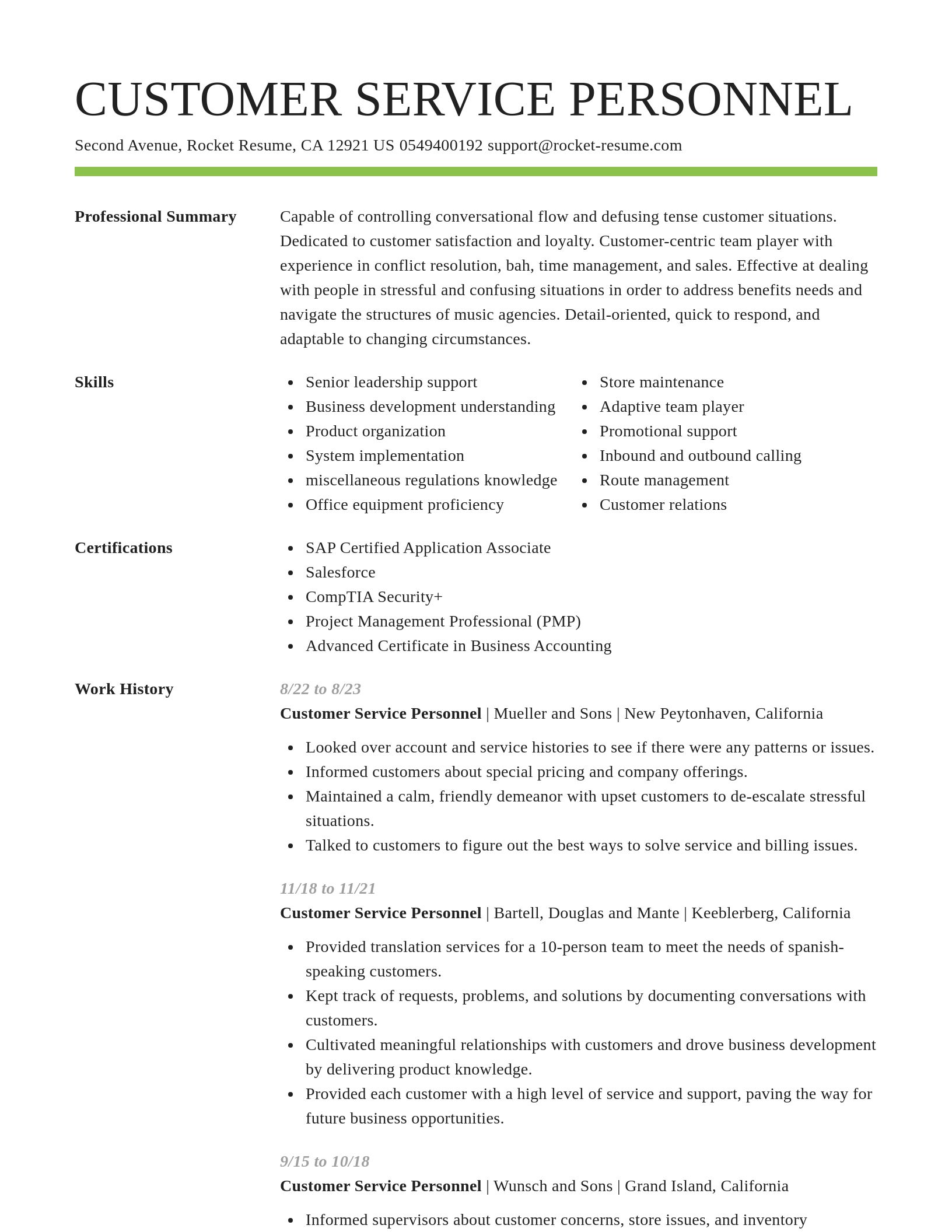 Smart resume template