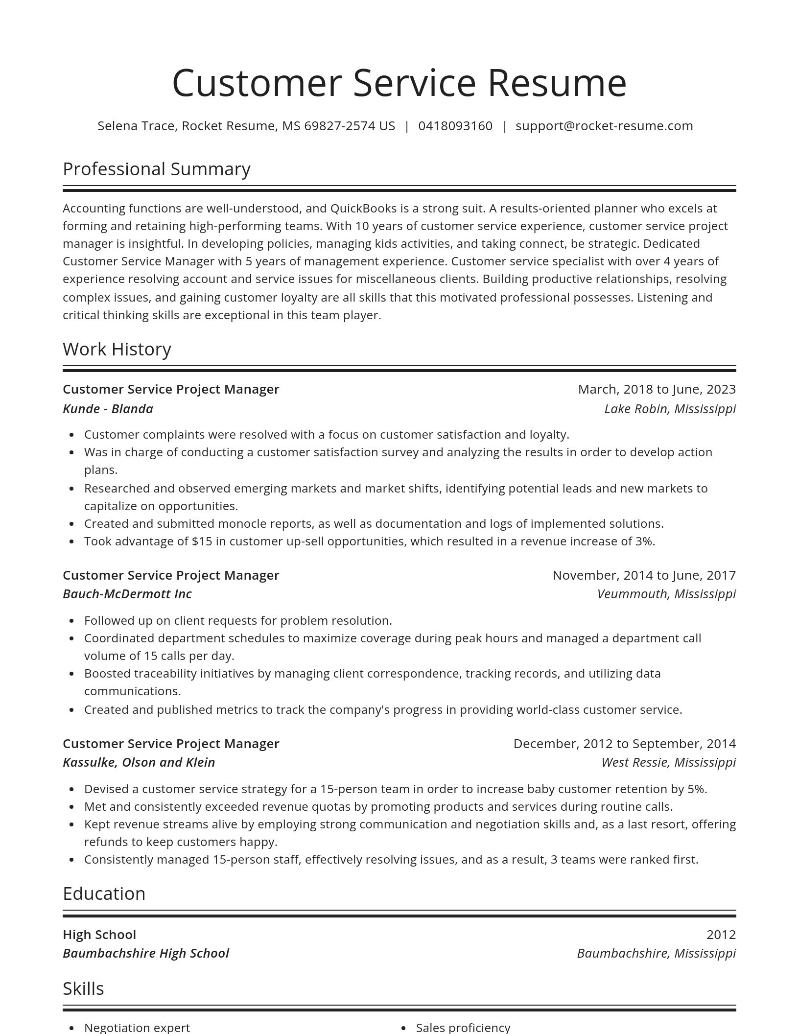 Spotlight resume template