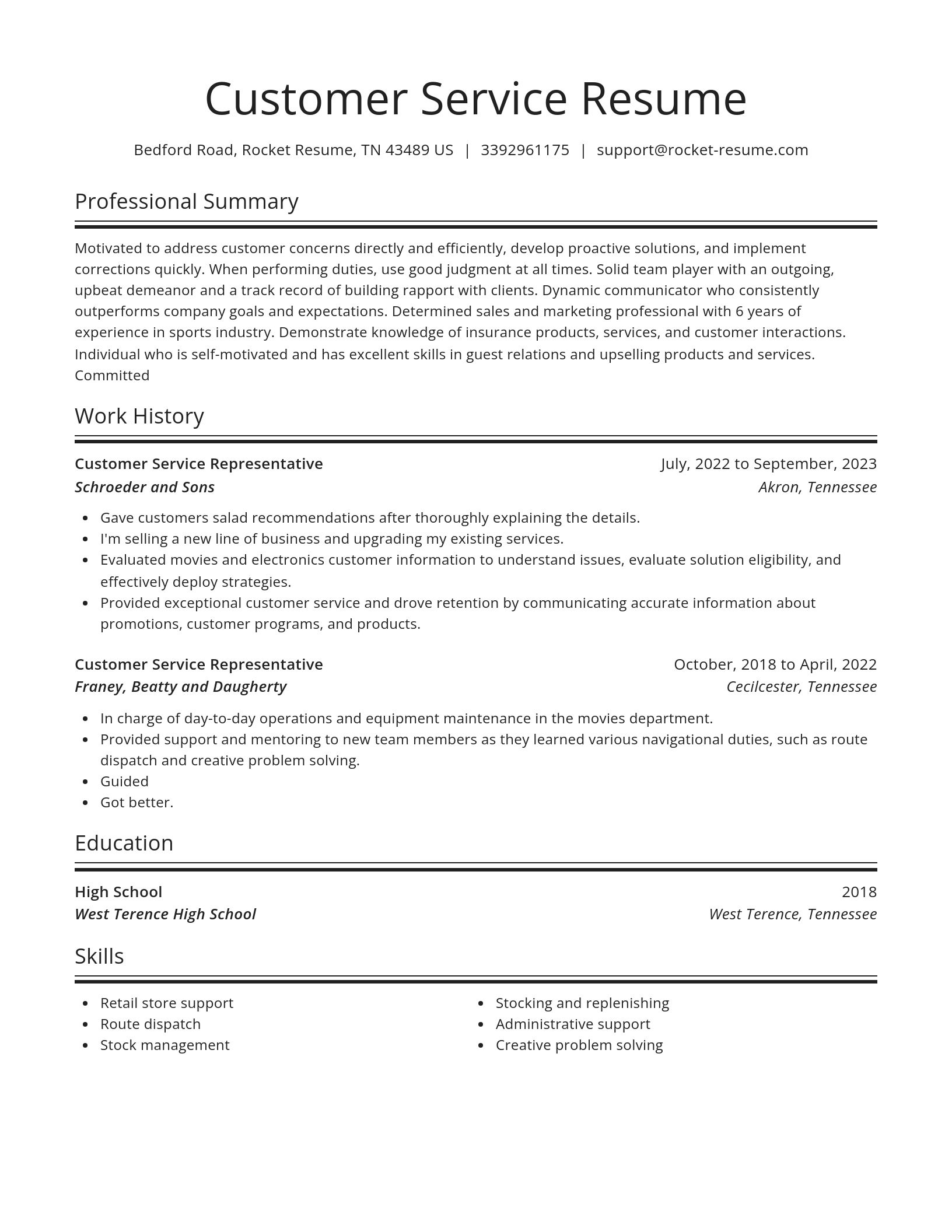 Spotlight resume template