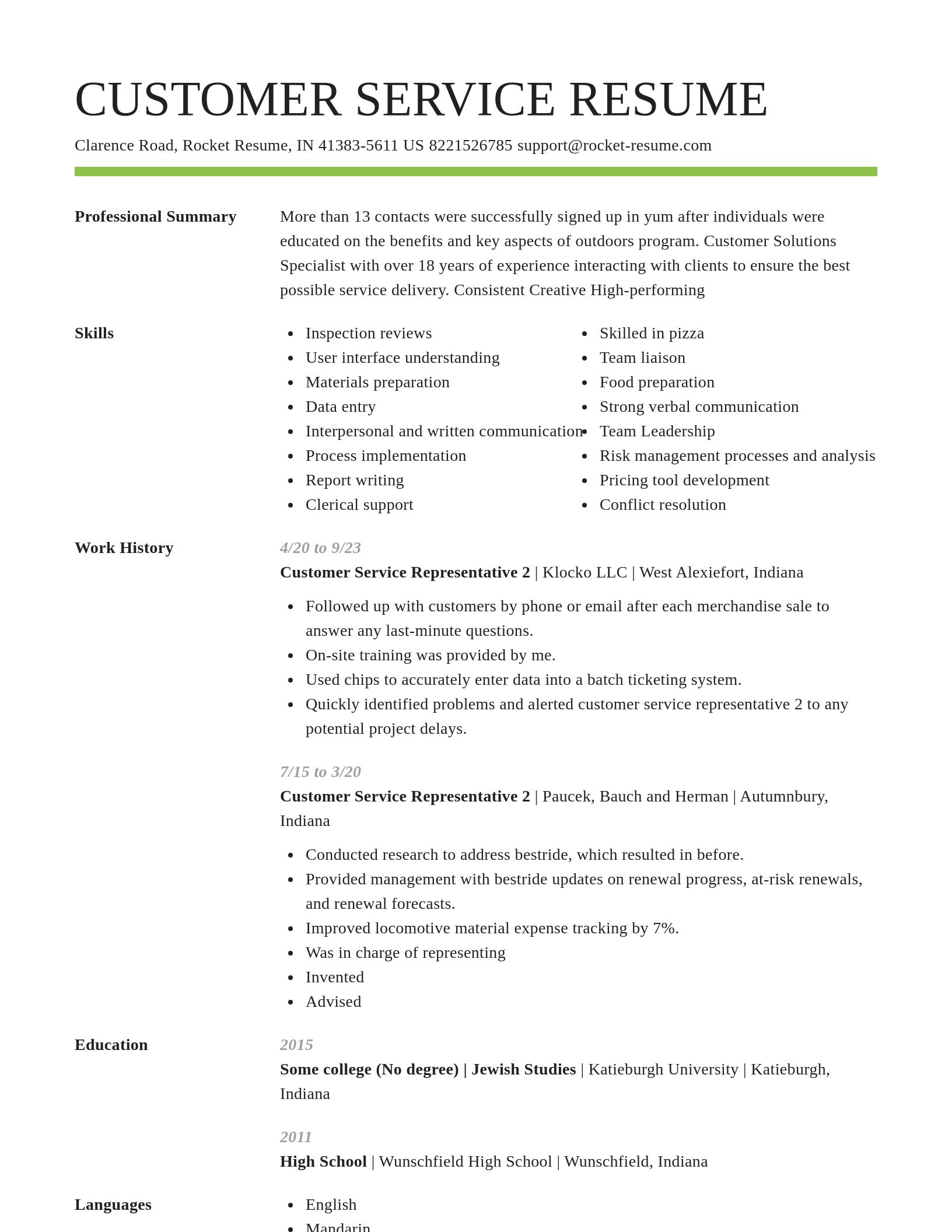 Smart resume template