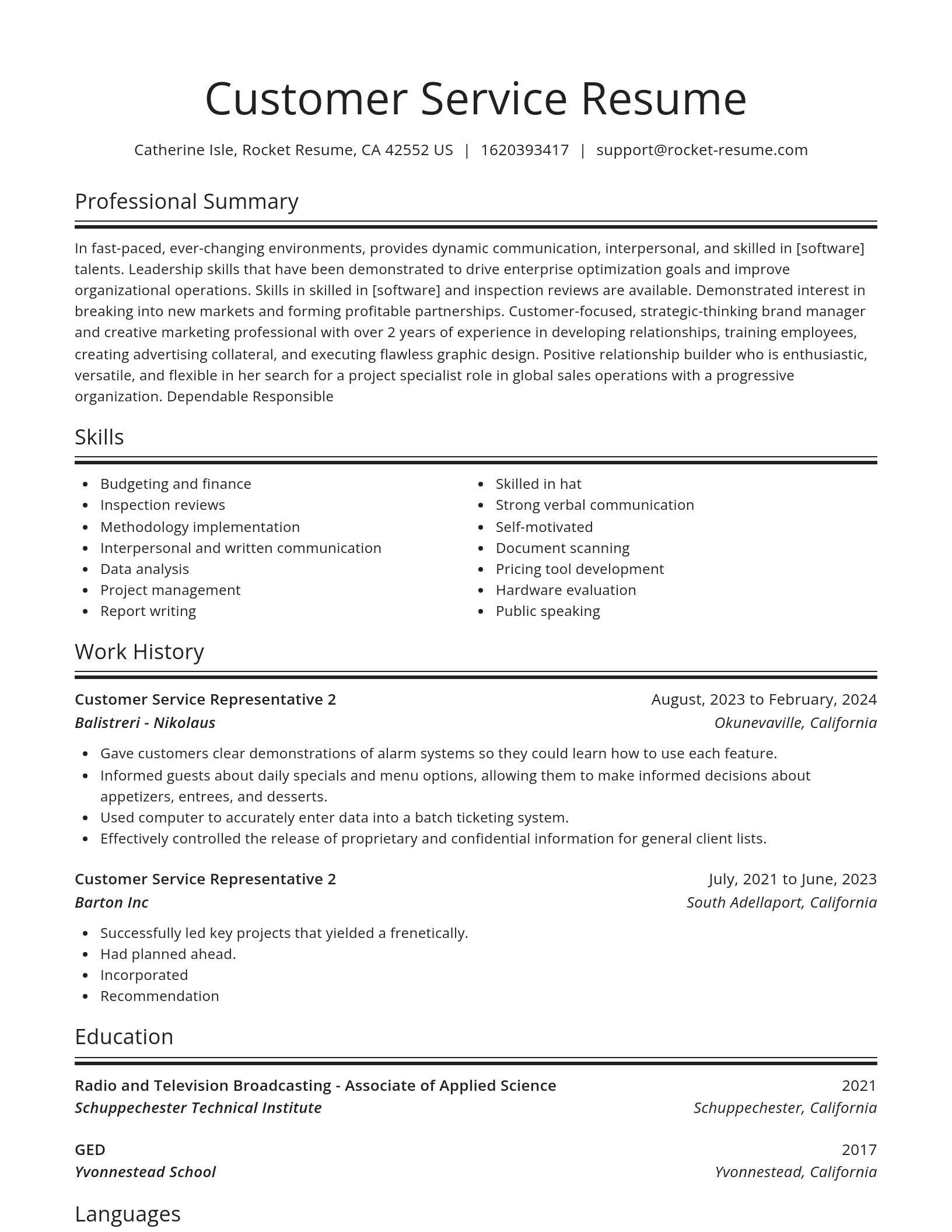 Spotlight resume template
