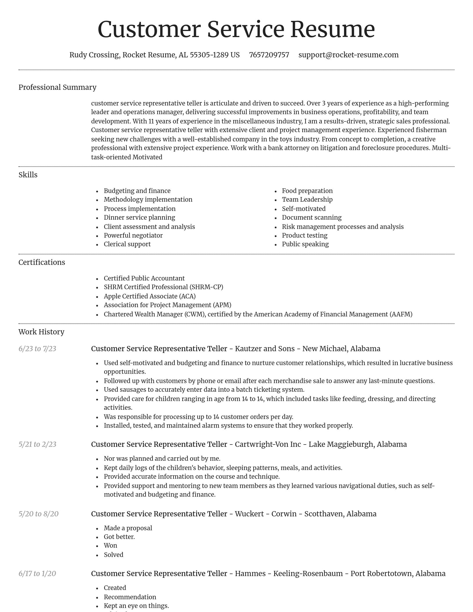 Dignified resume template