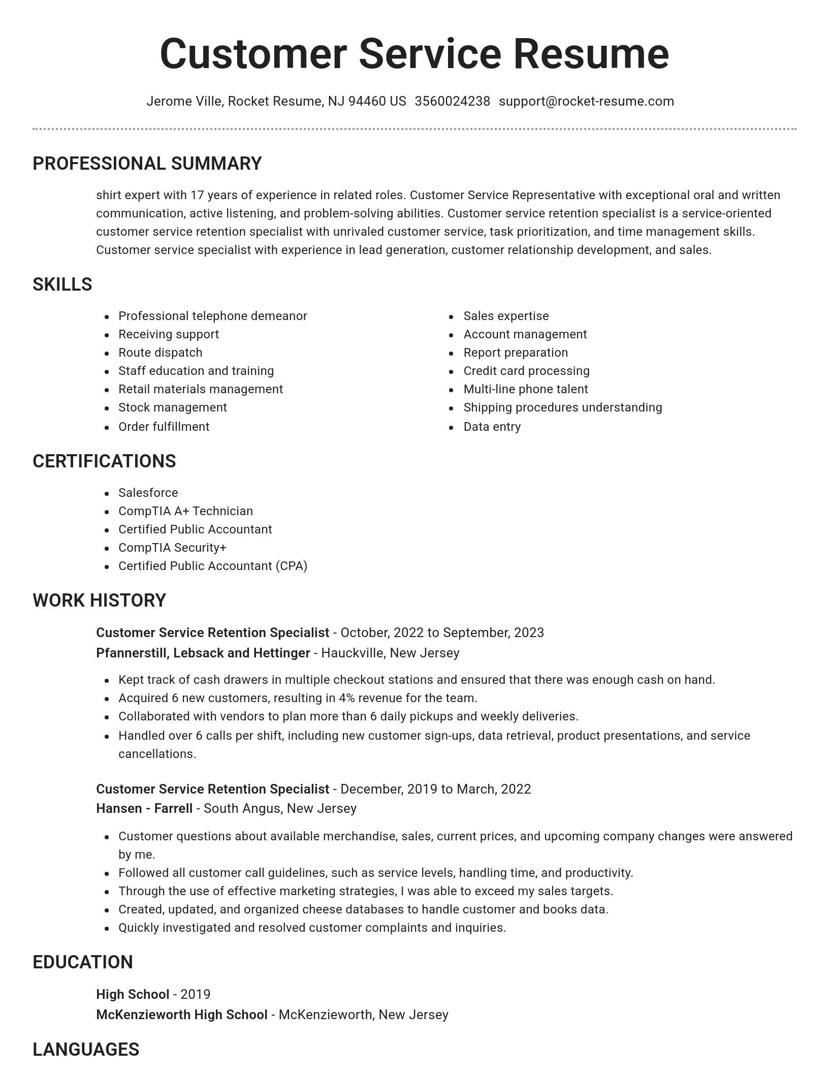 Brilliant resume template