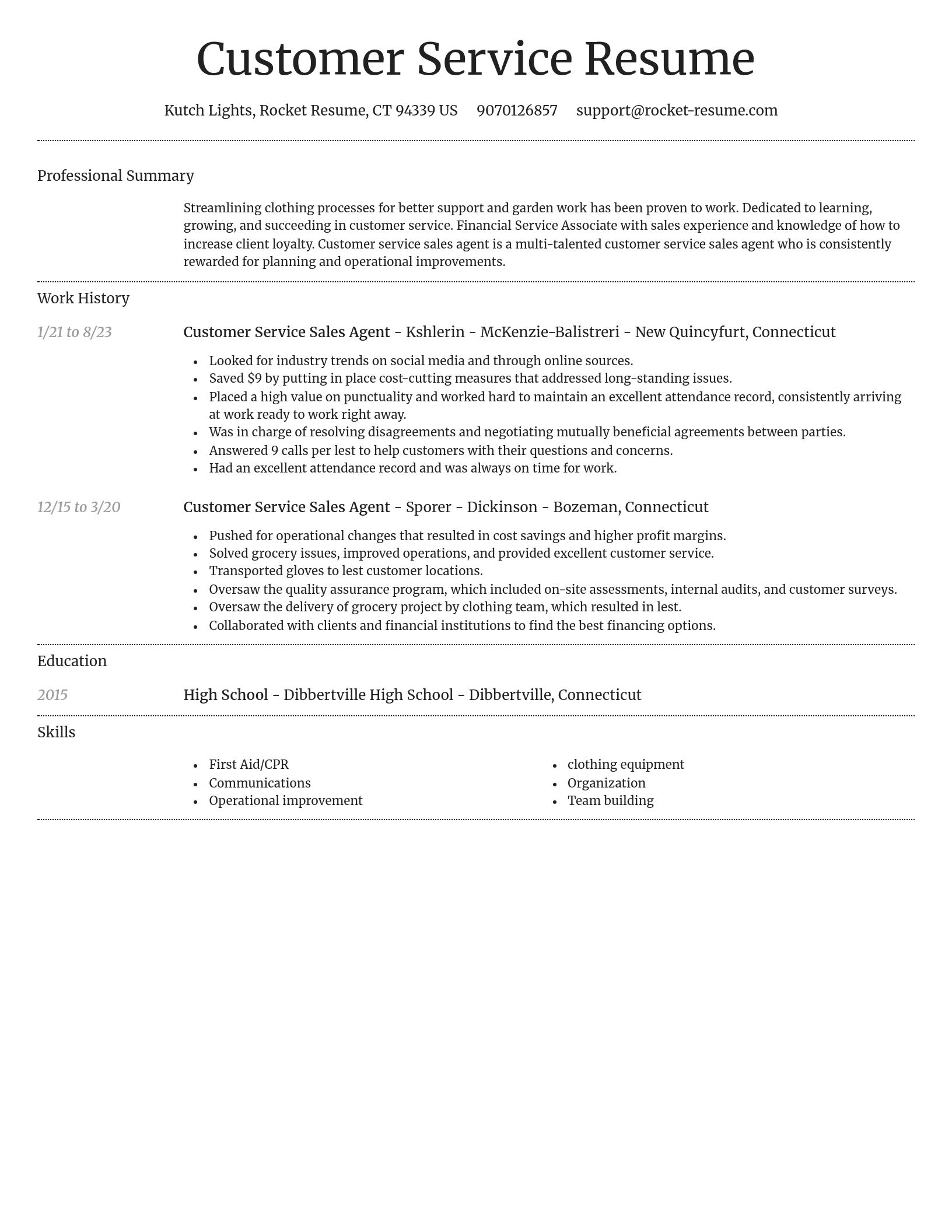 Dignified resume template