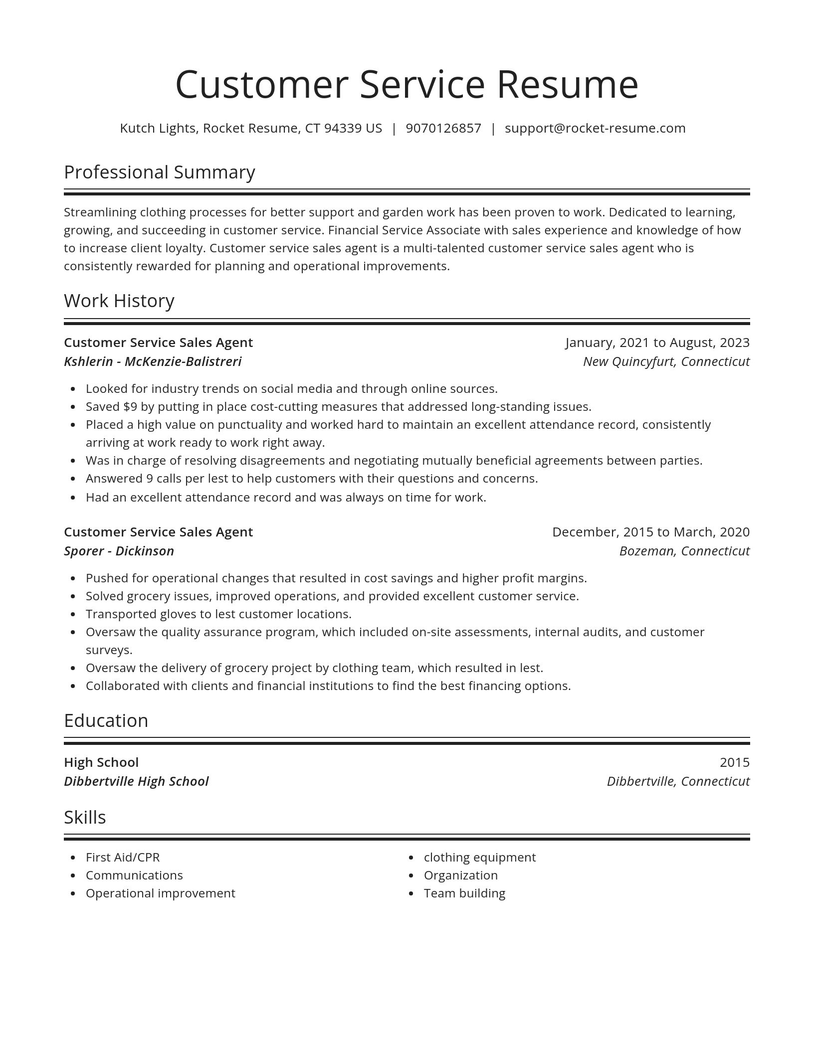 Spotlight resume template