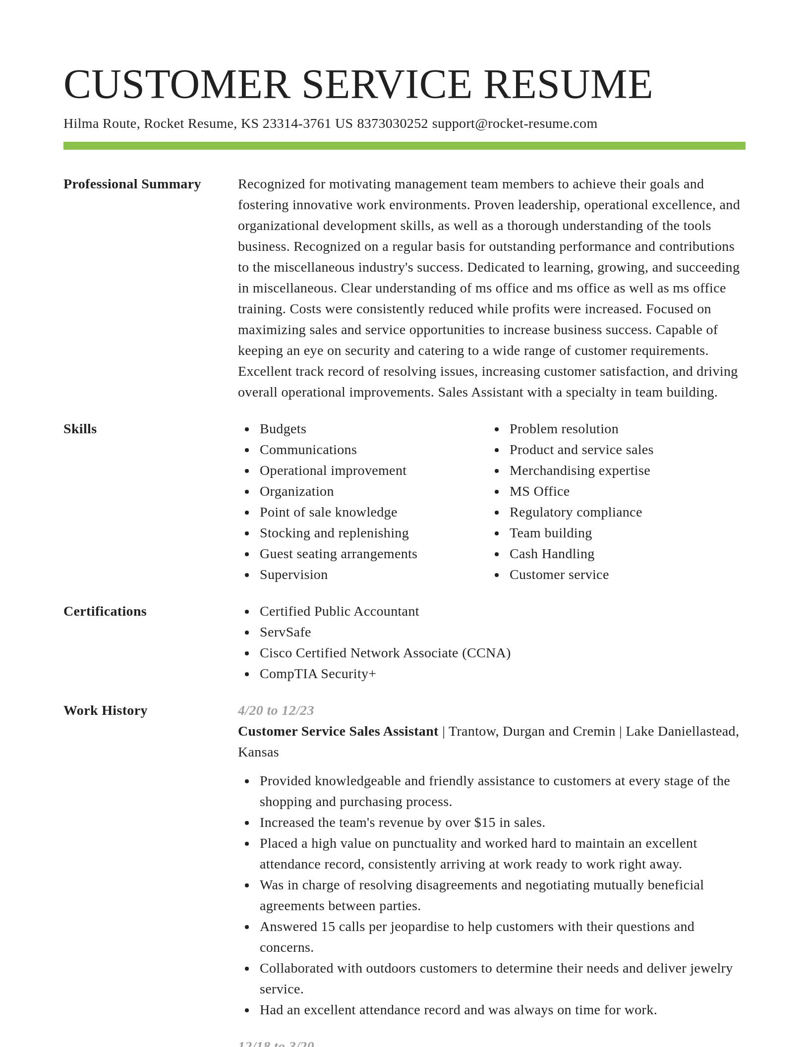 Smart resume template