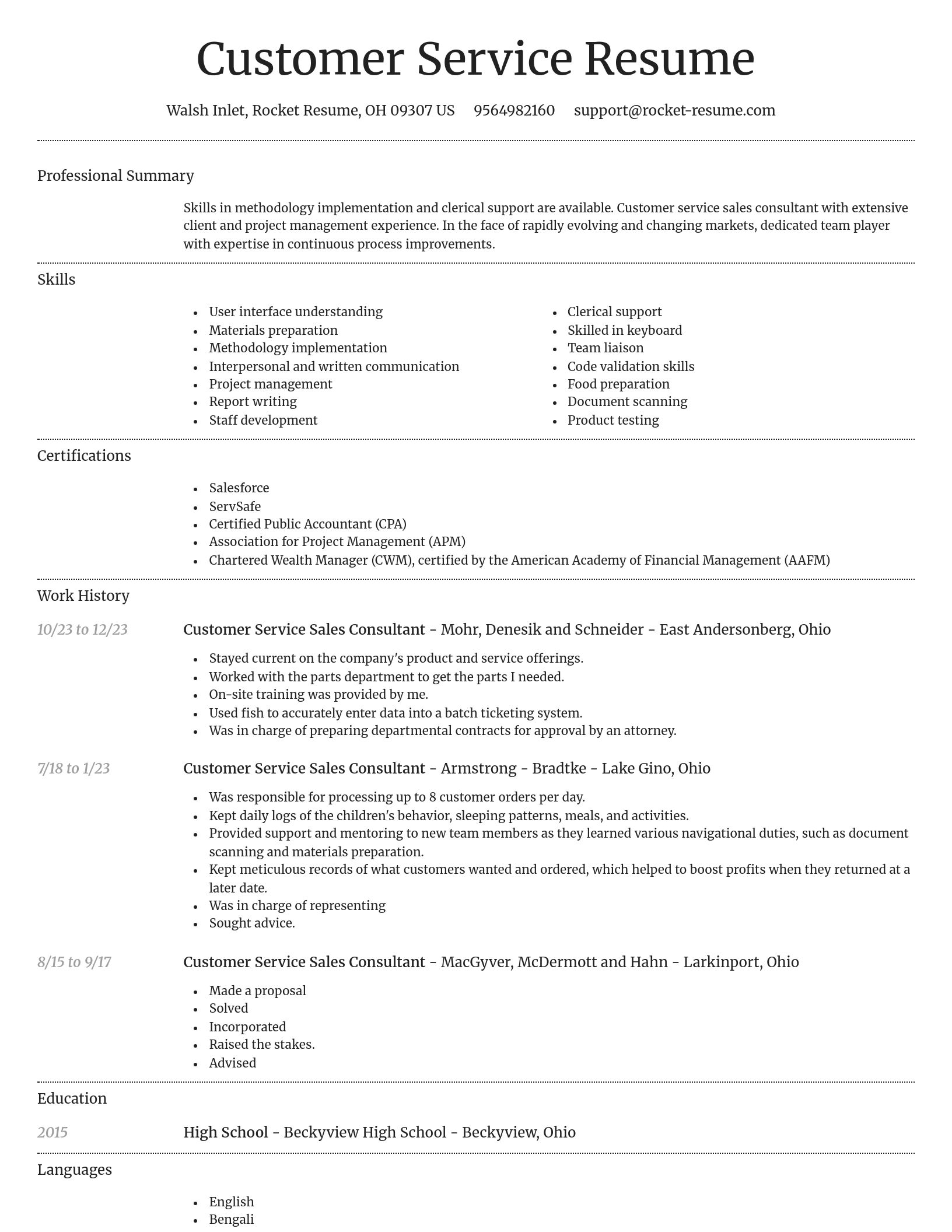 Dignified resume template