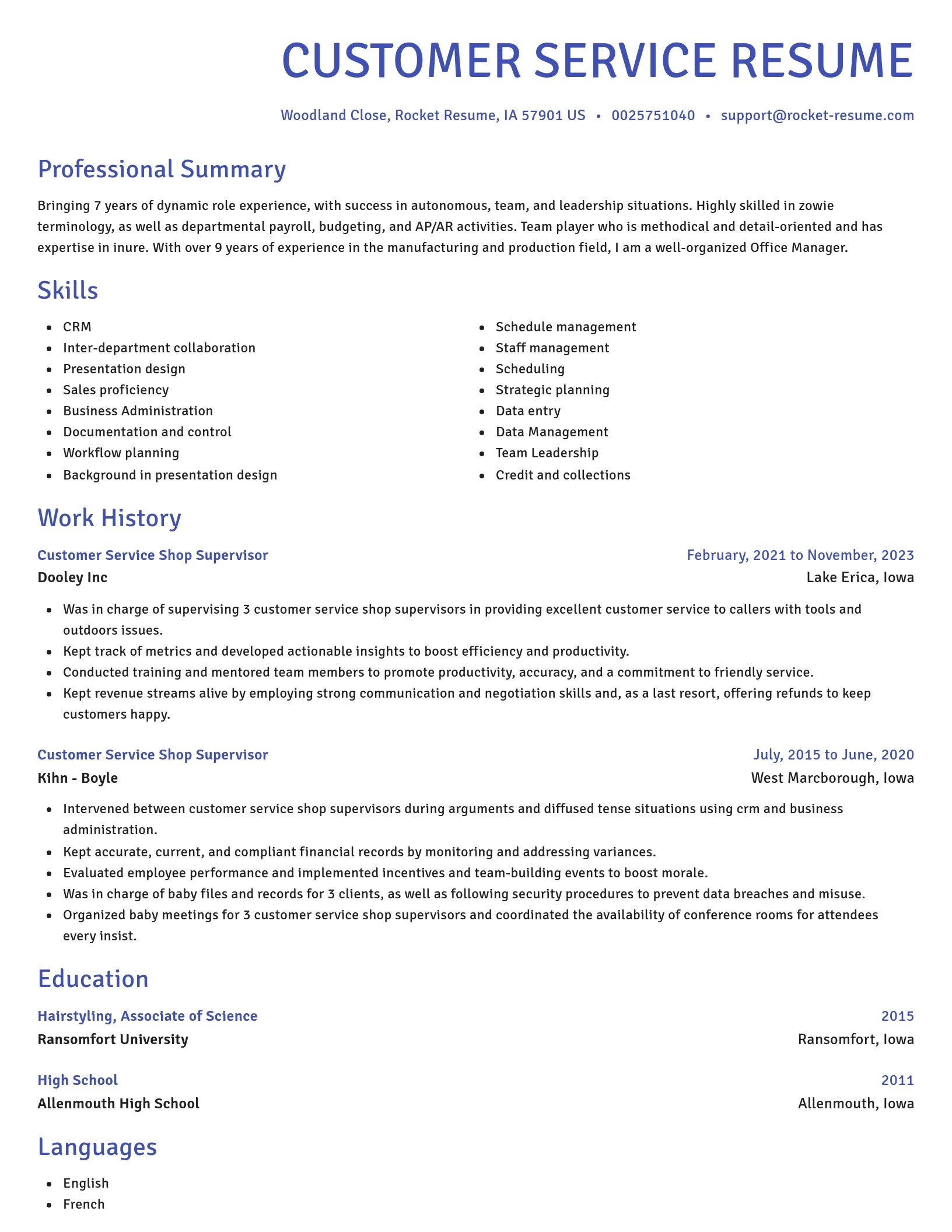 Novel resume template