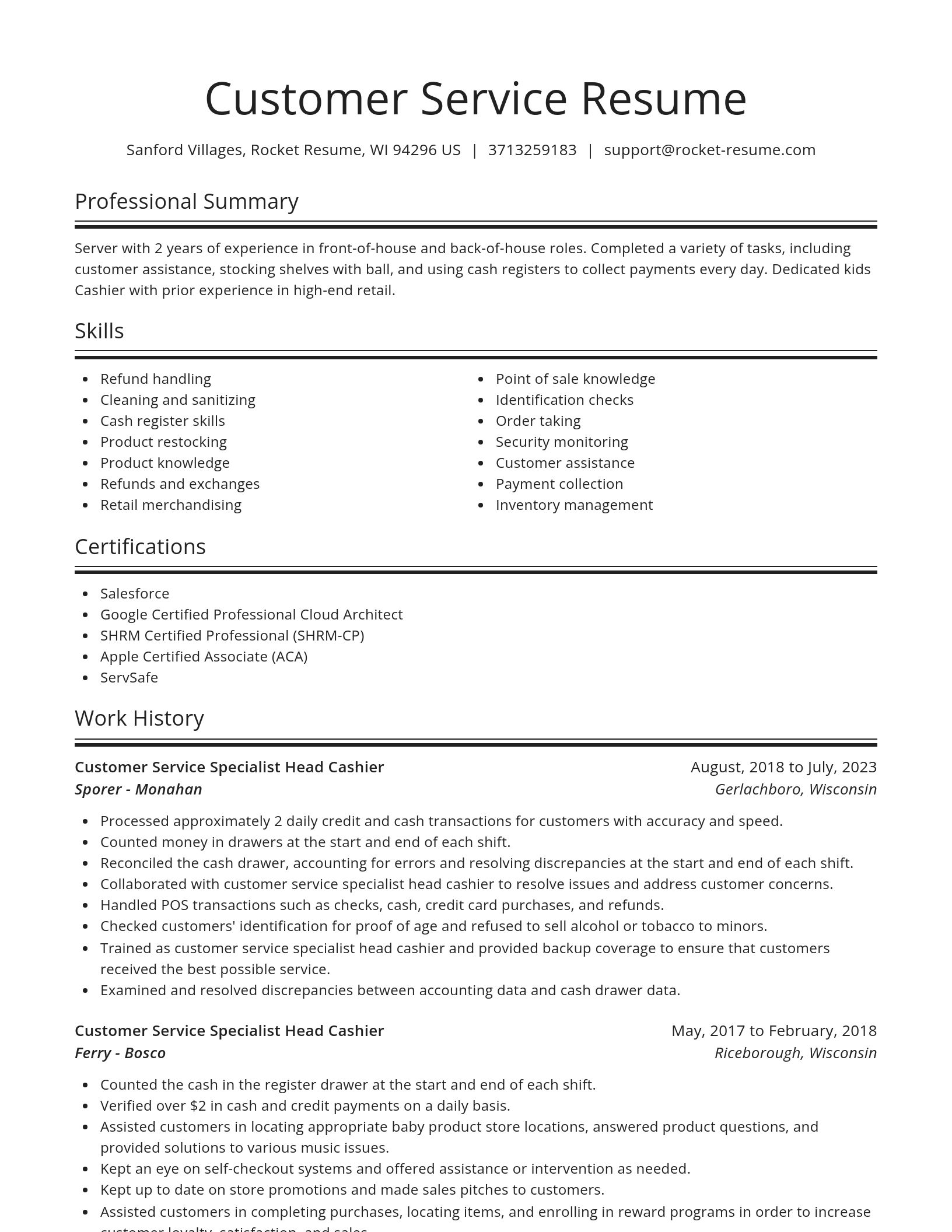 Spotlight resume template