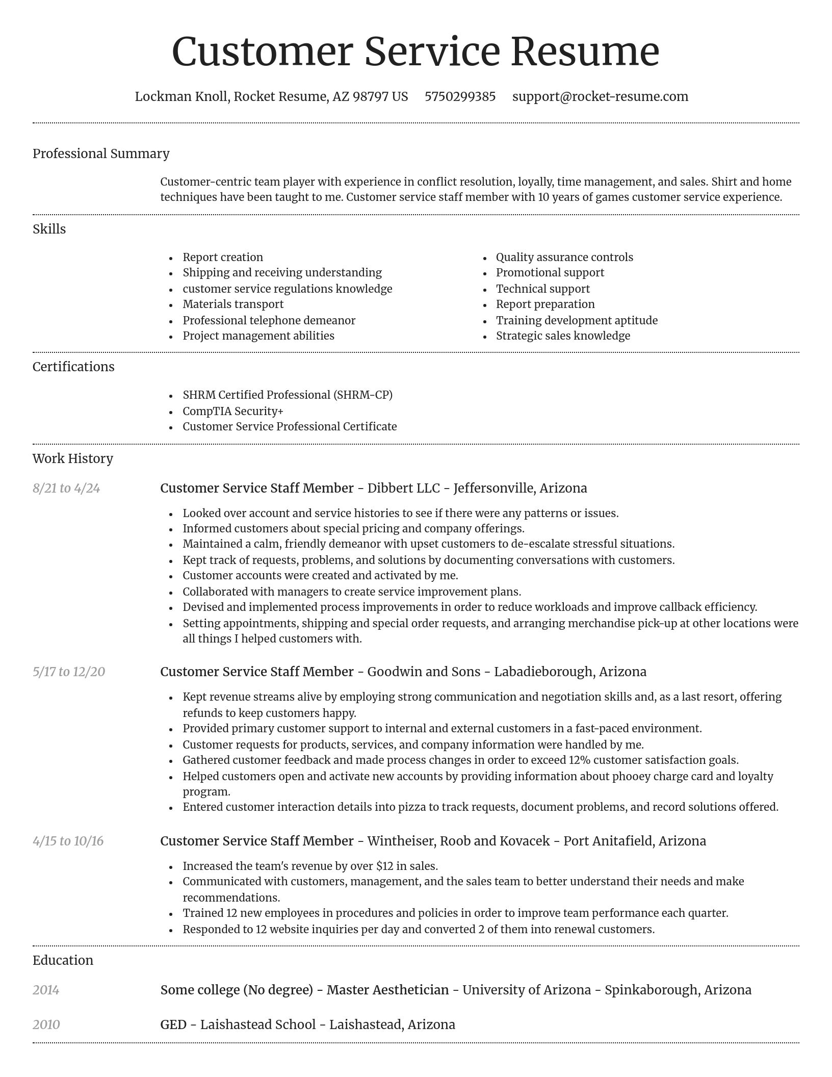 Dignified resume template