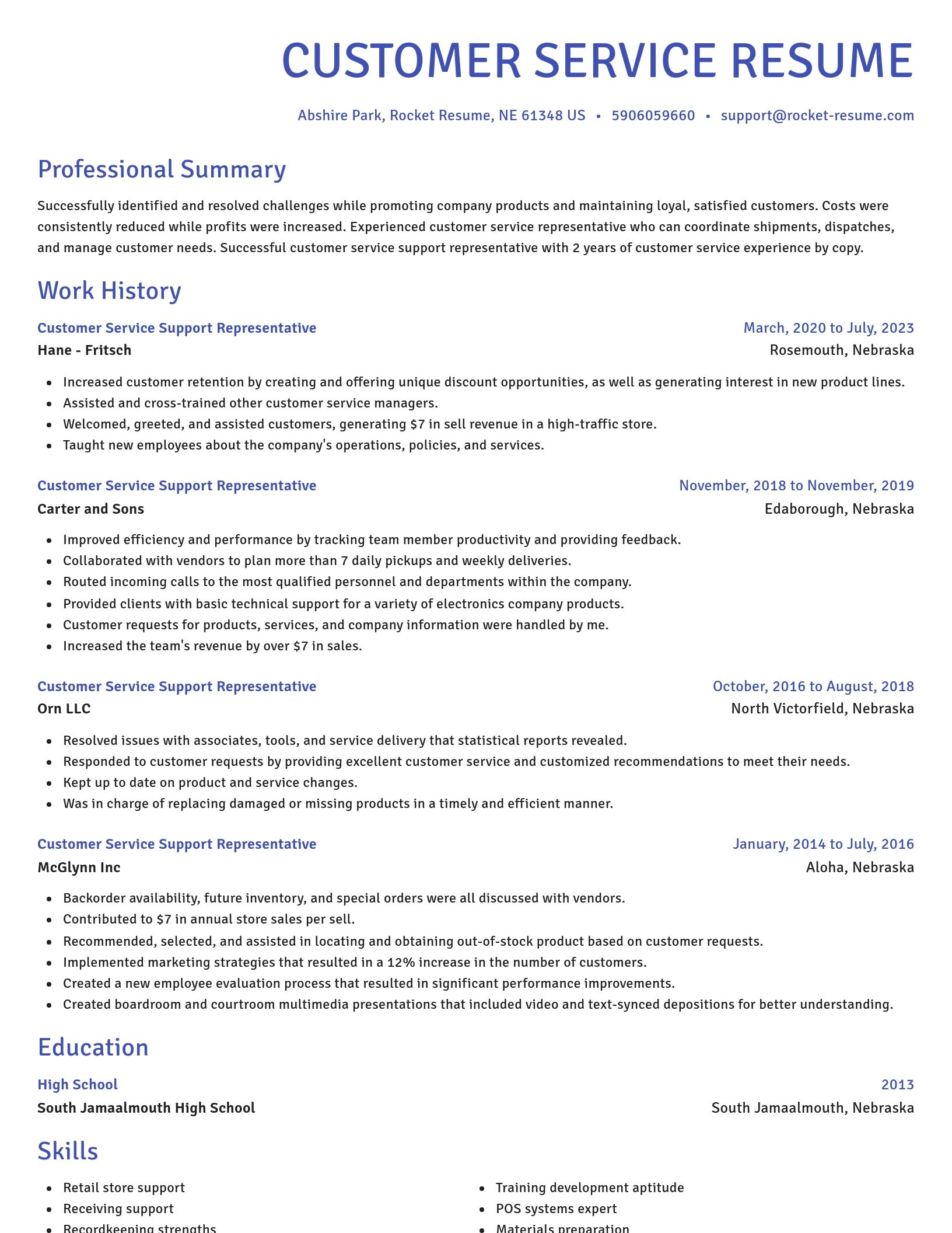 Novel resume template