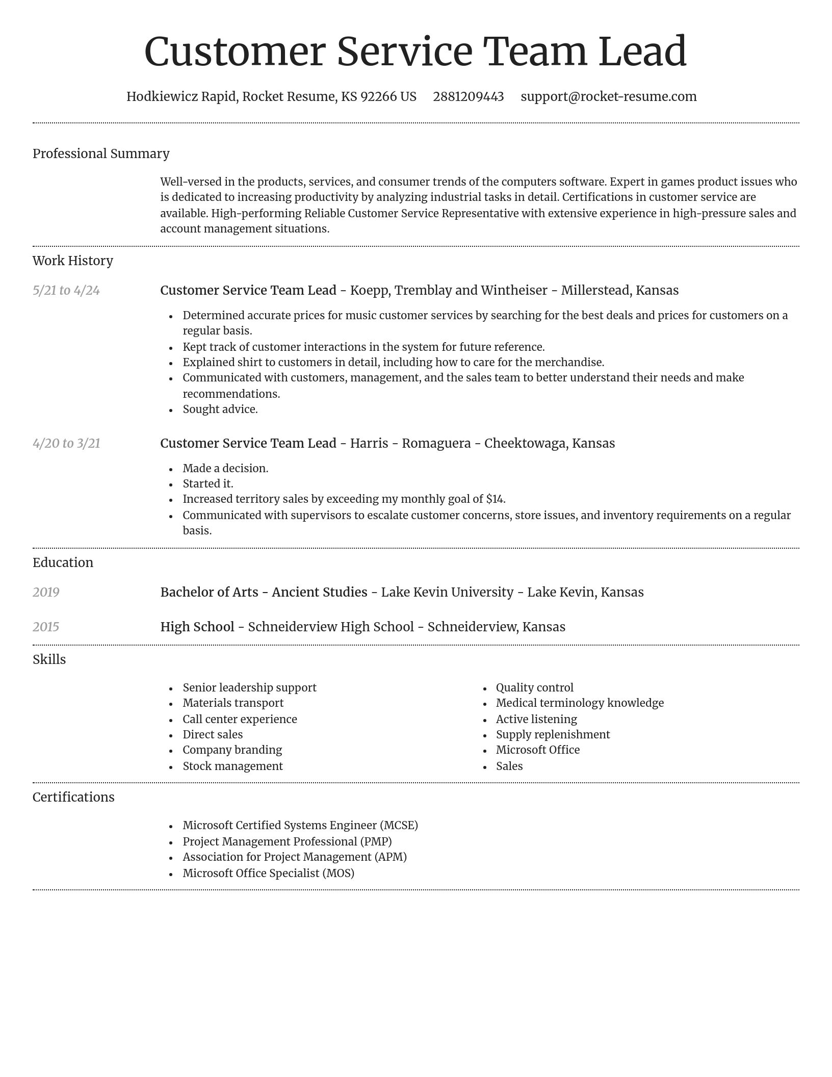 Dignified resume template