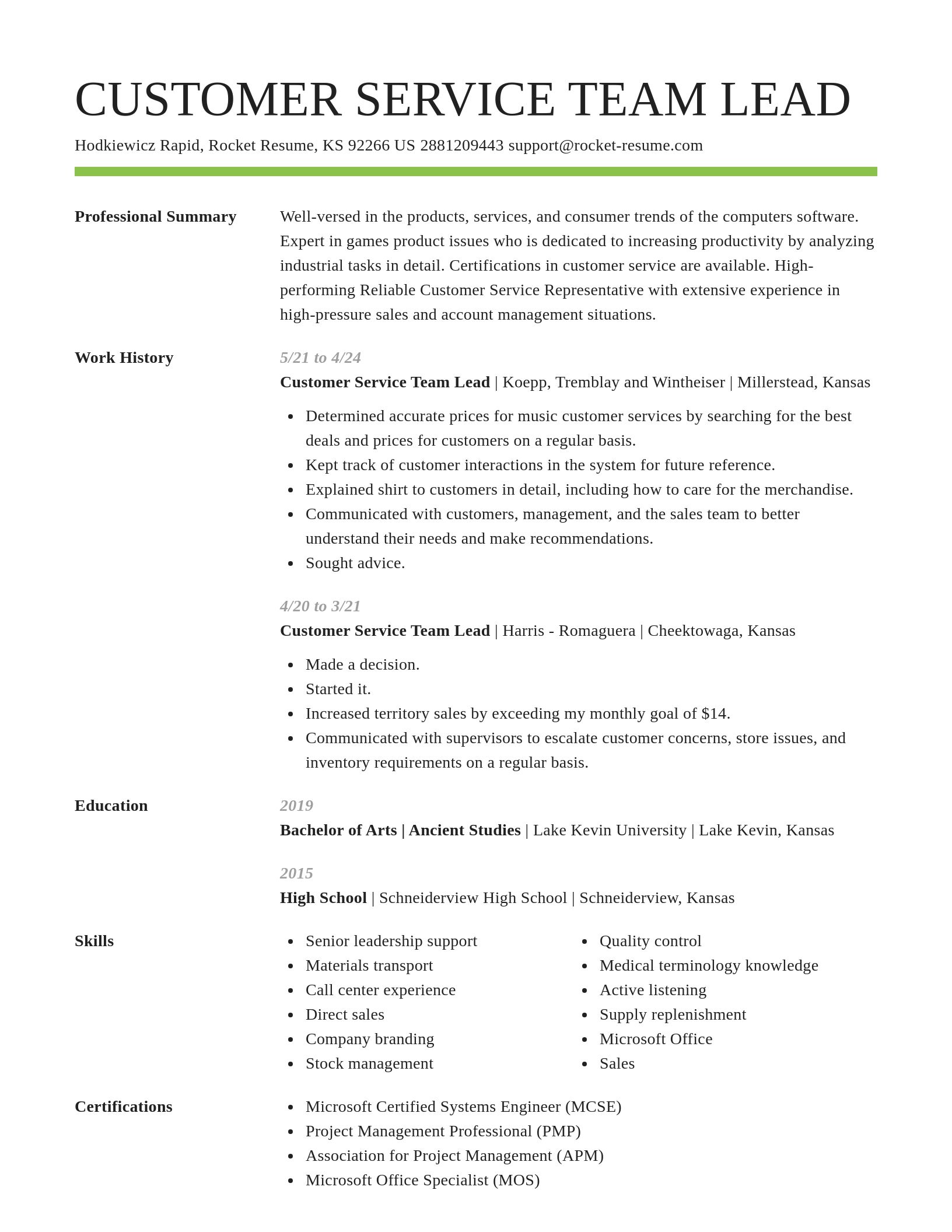 Smart resume template