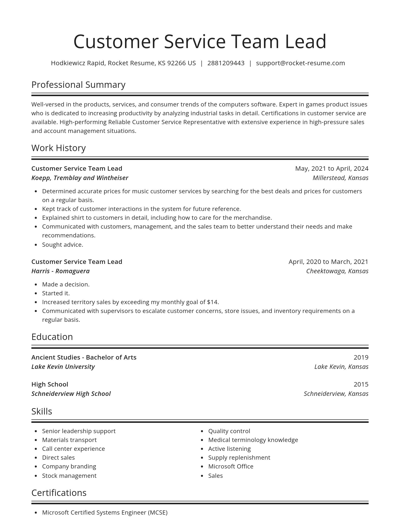 Spotlight resume template