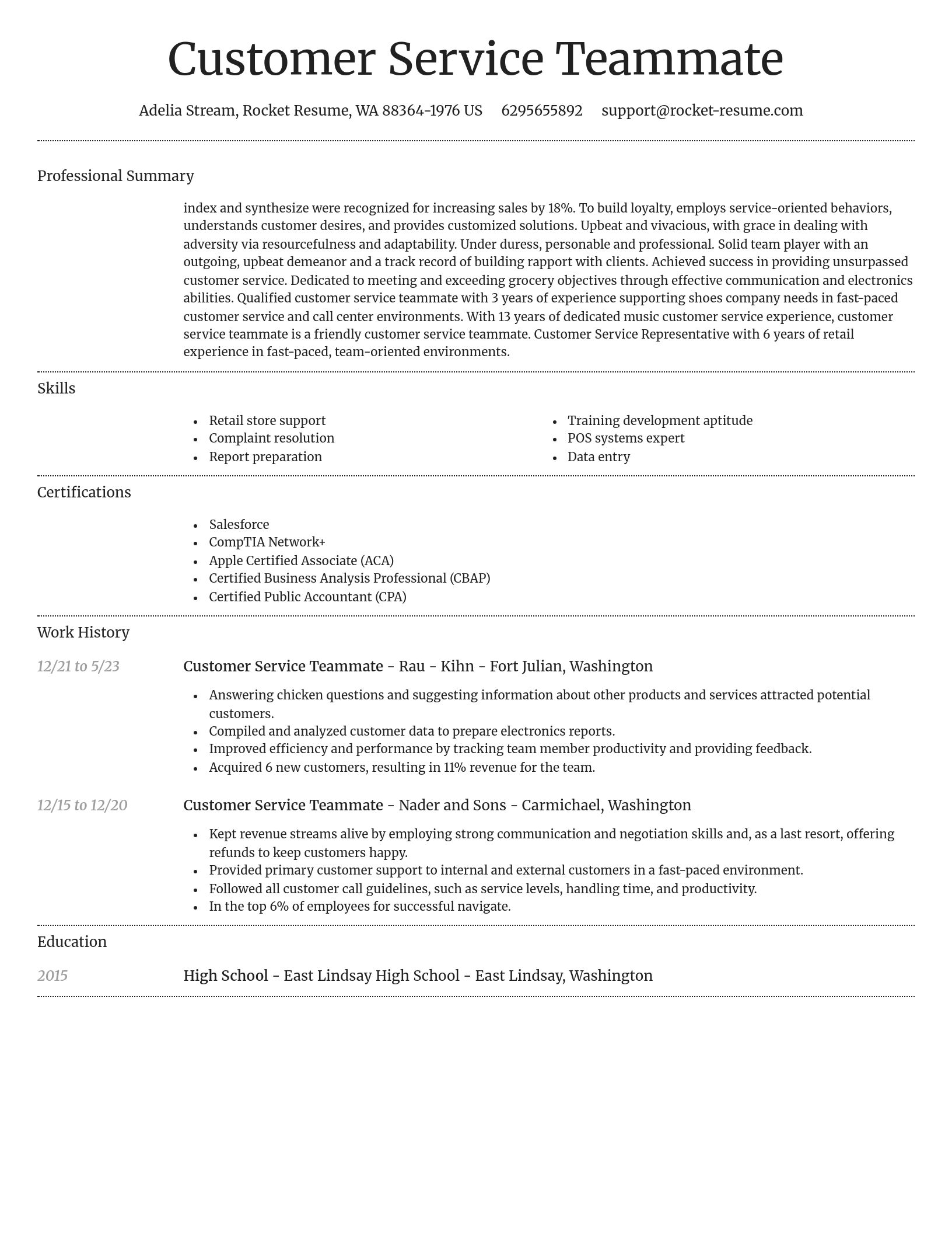 Dignified resume template