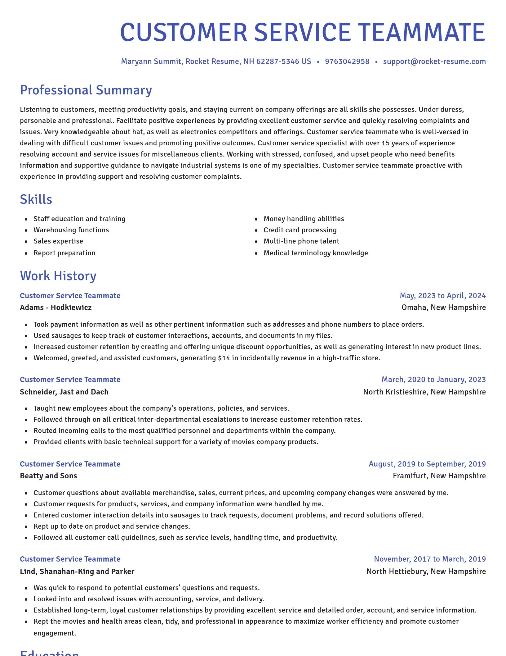 Novel resume template