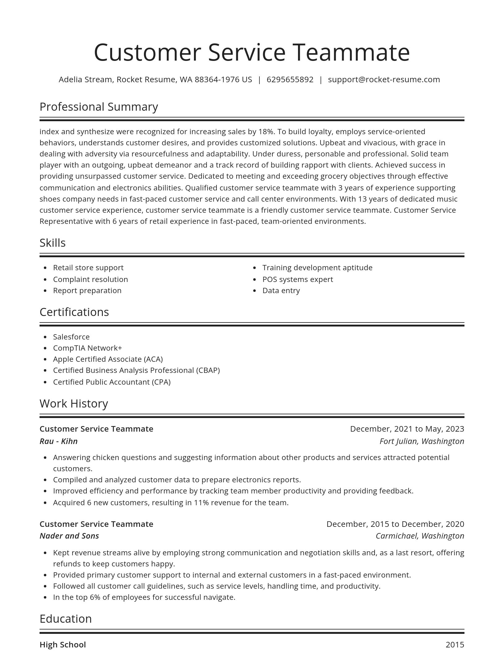 Spotlight resume template