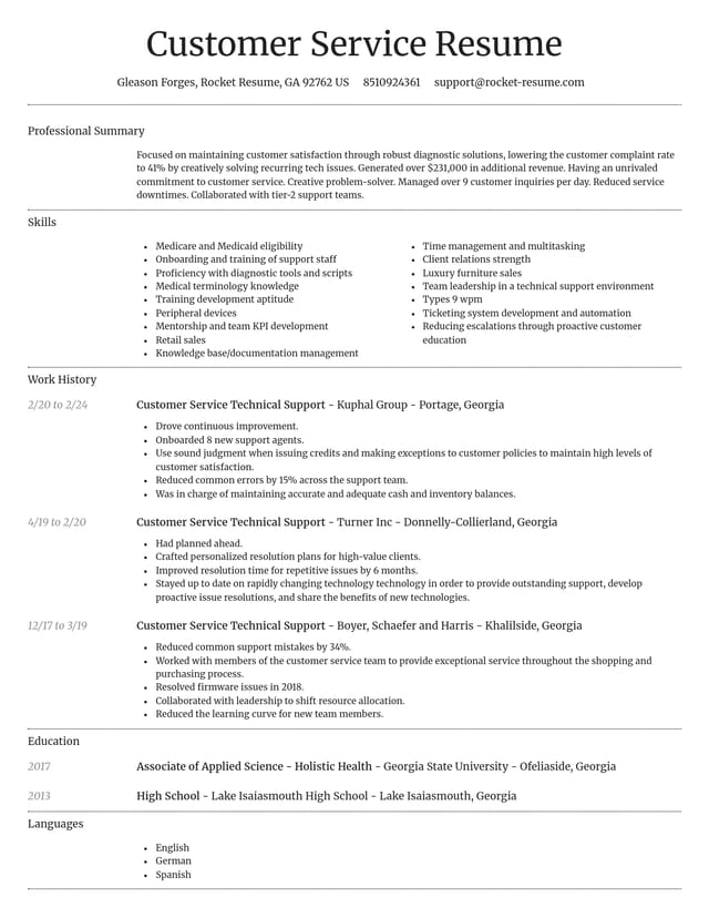 Dignified resume template