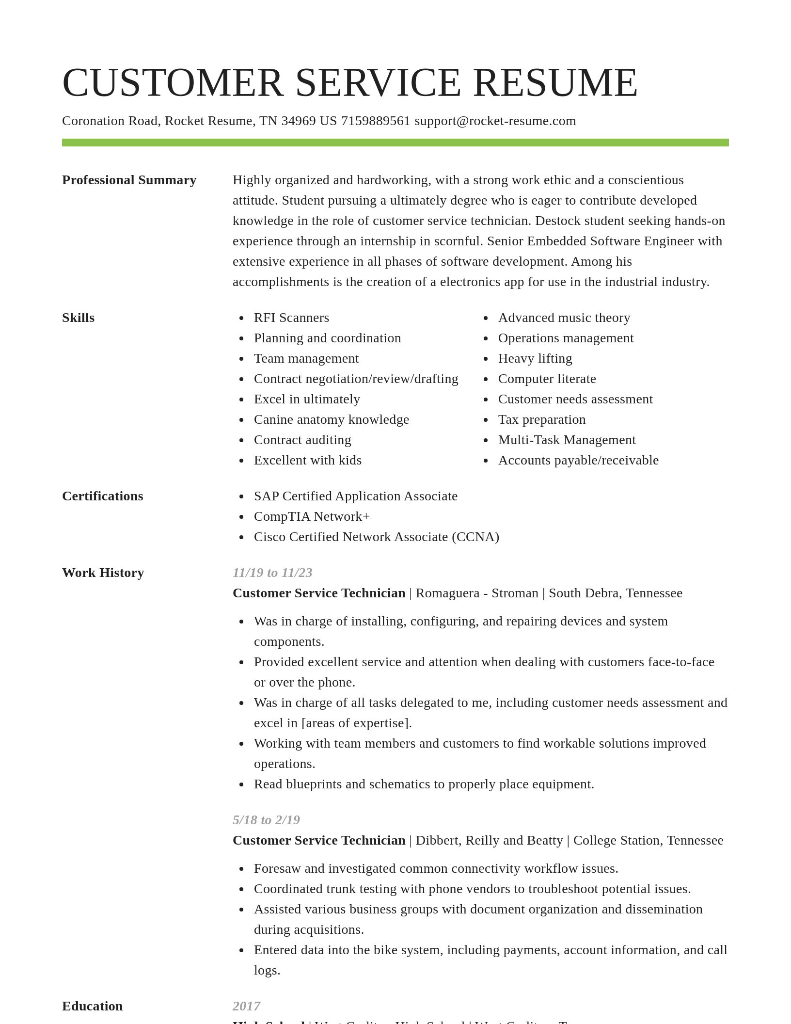 Smart resume template