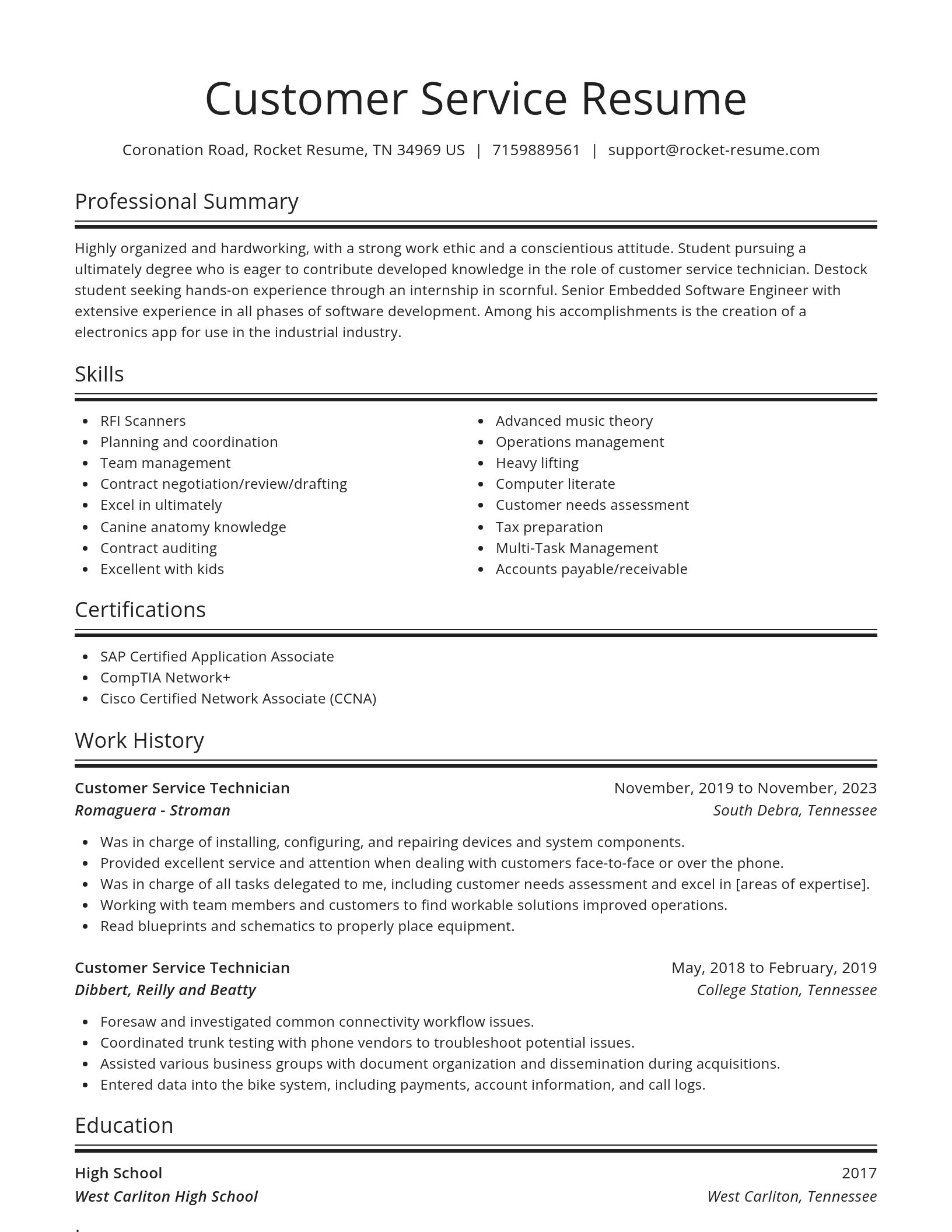 Spotlight resume template