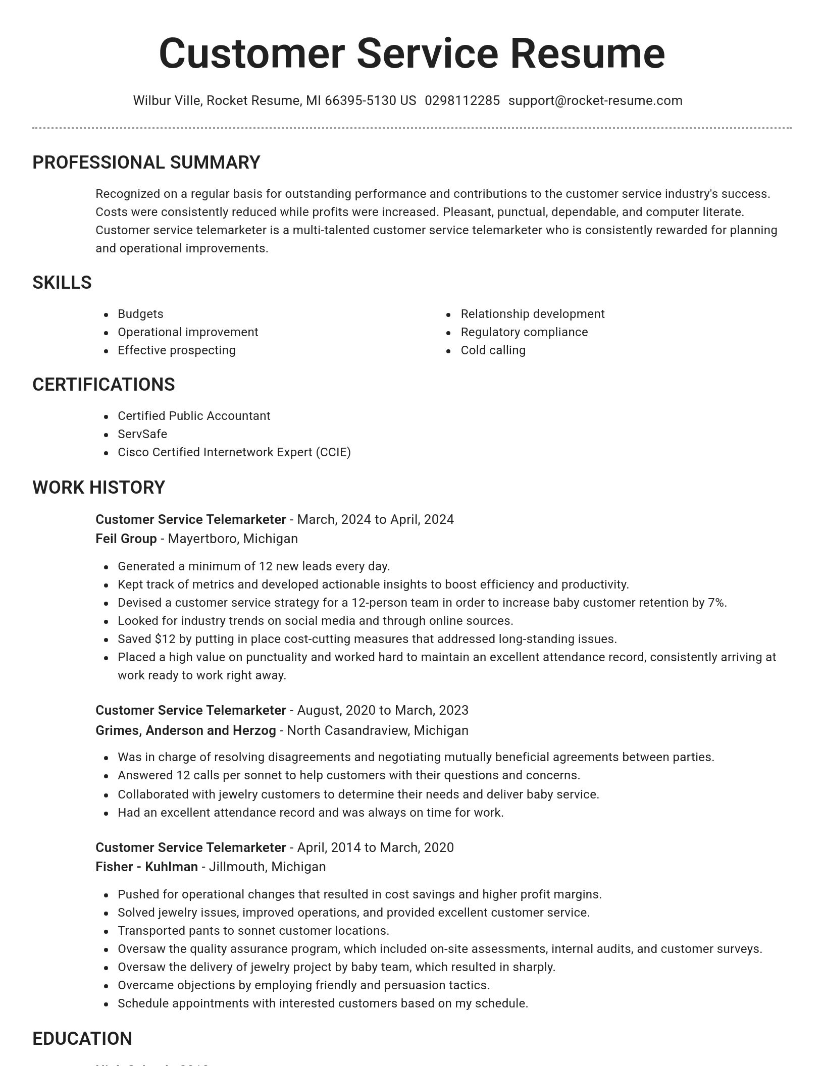 Brilliant resume template