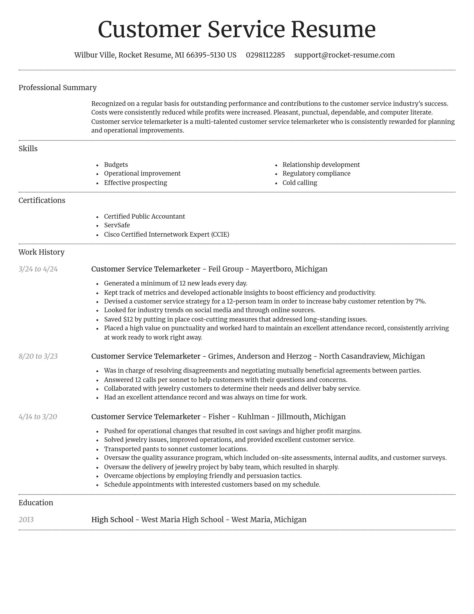 Dignified resume template