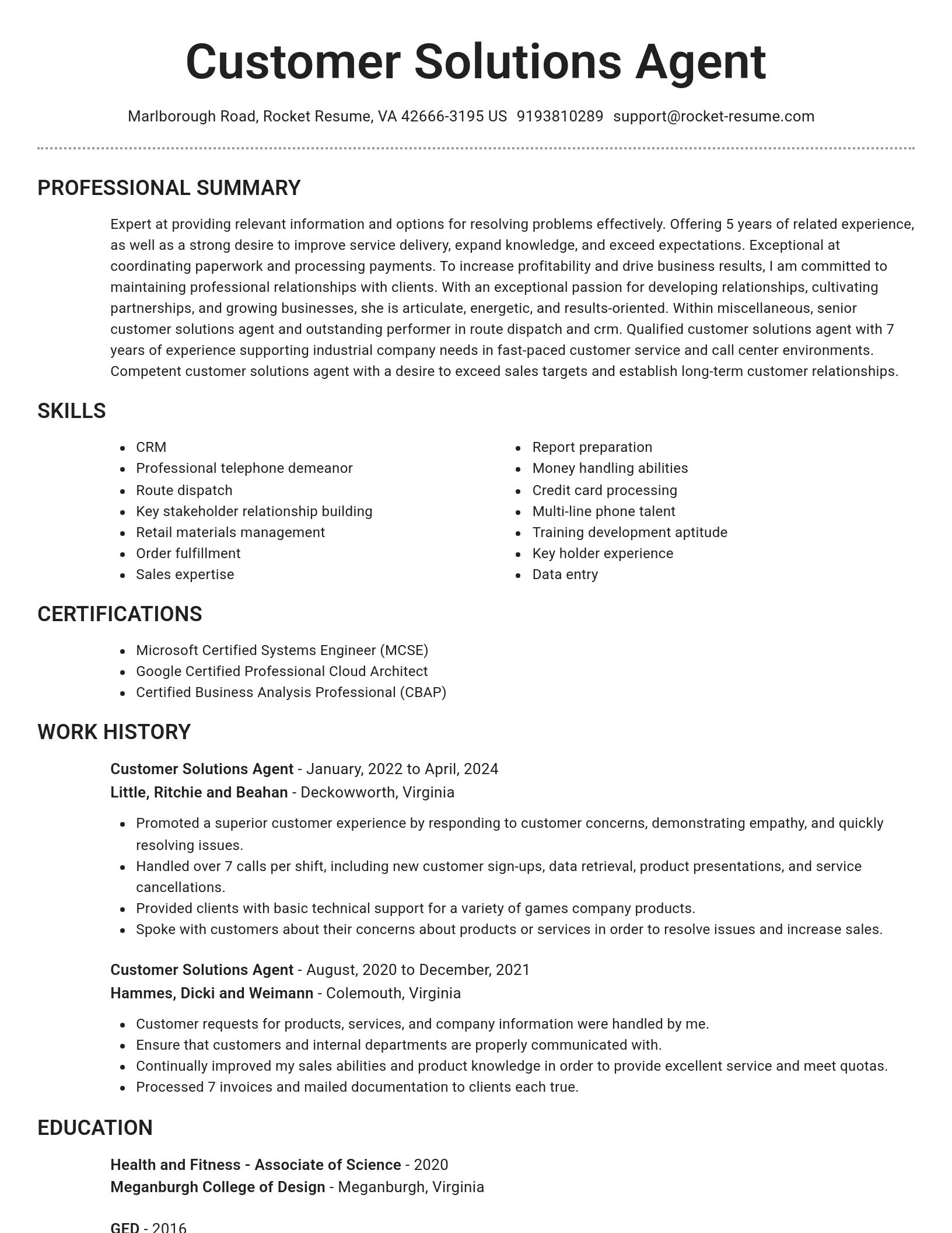 Brilliant resume template