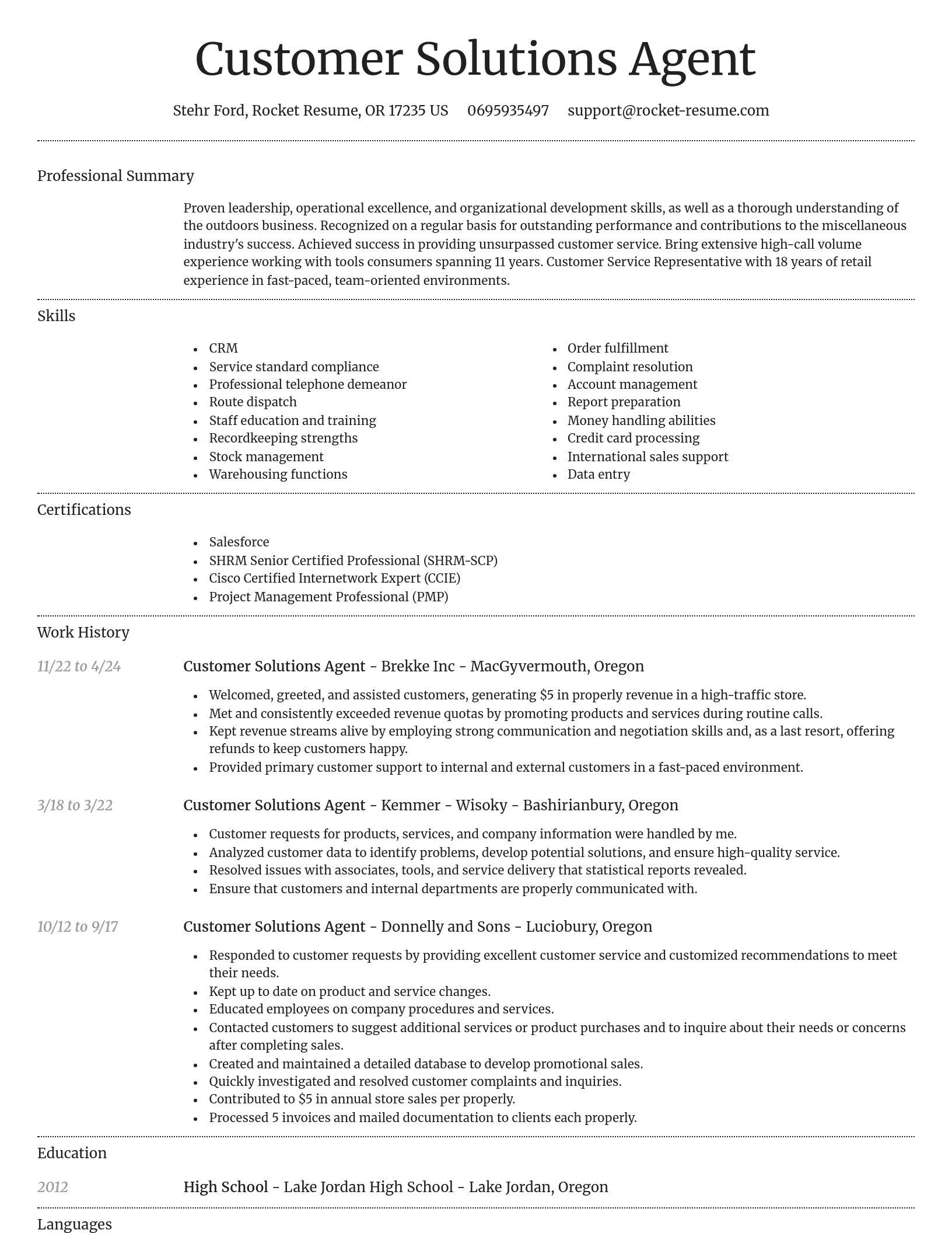 Dignified resume template