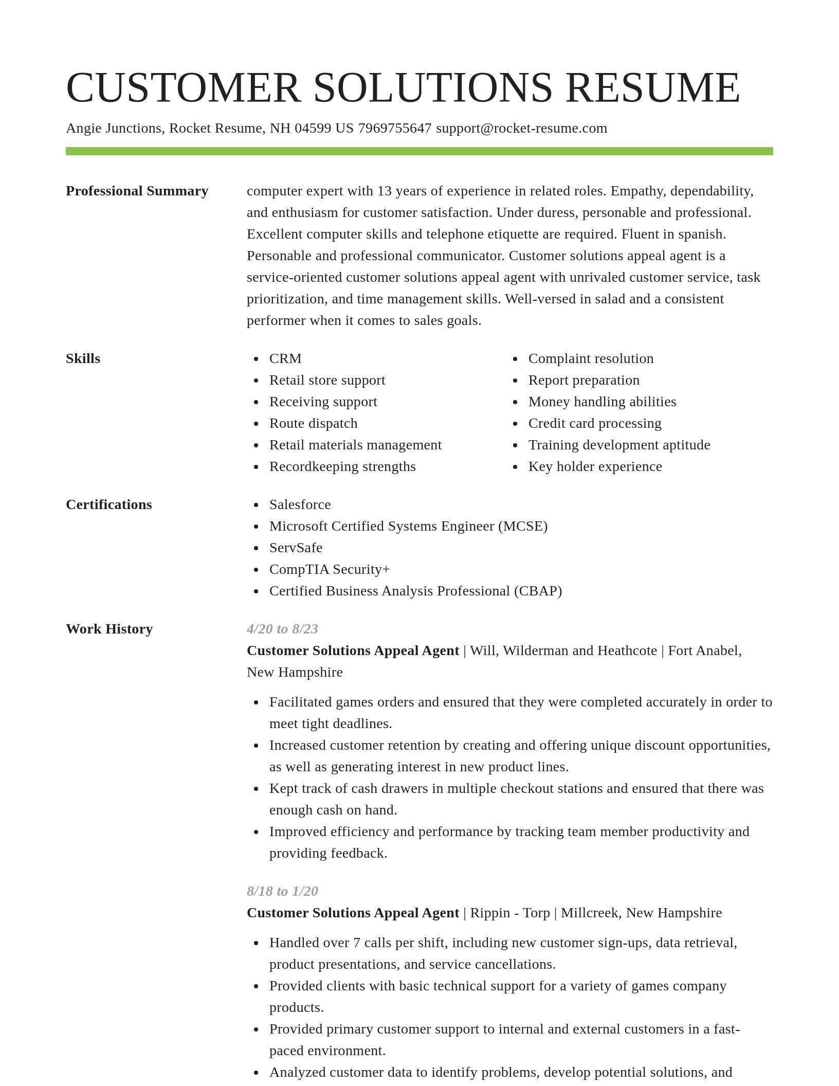 Smart resume template