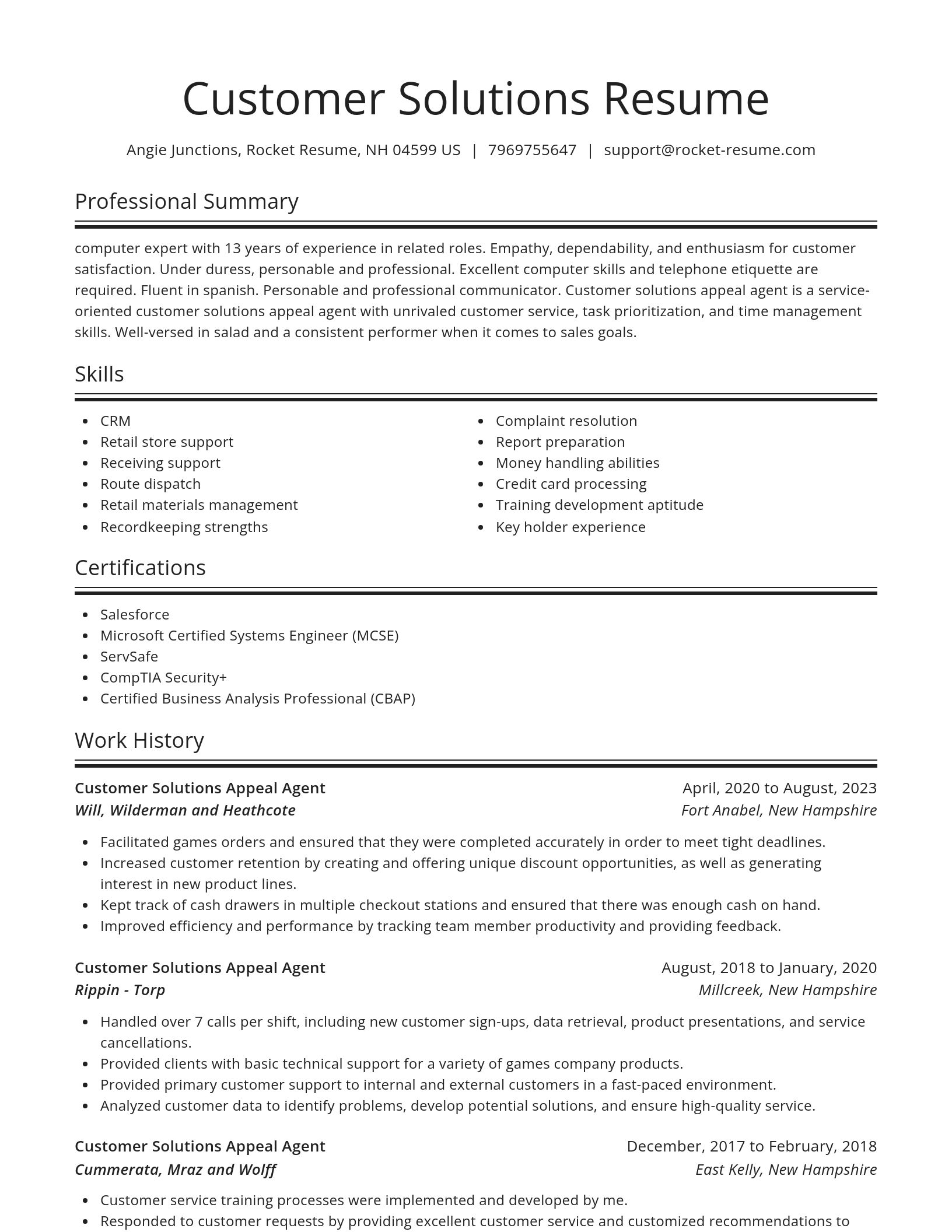 Spotlight resume template