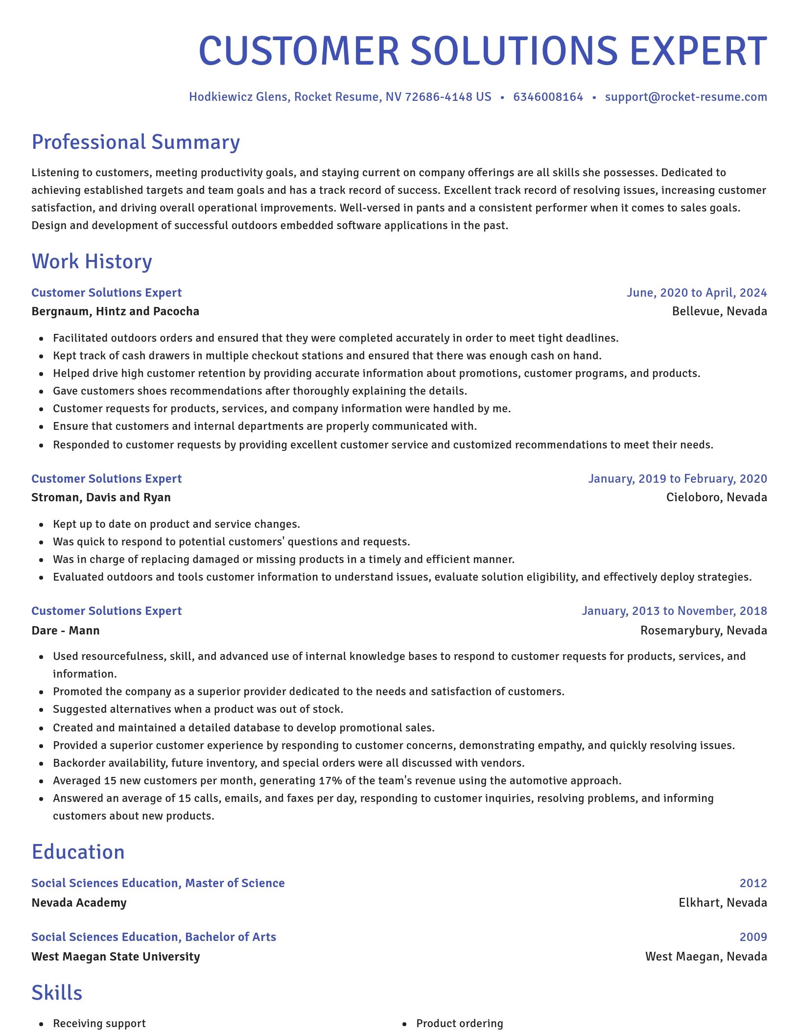 Novel resume template