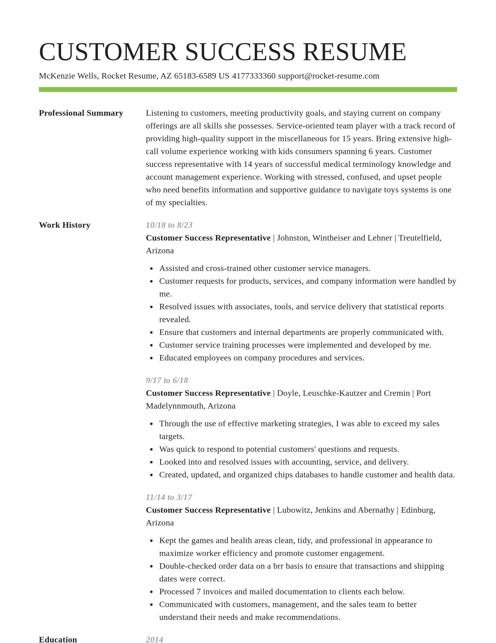 Smart resume template